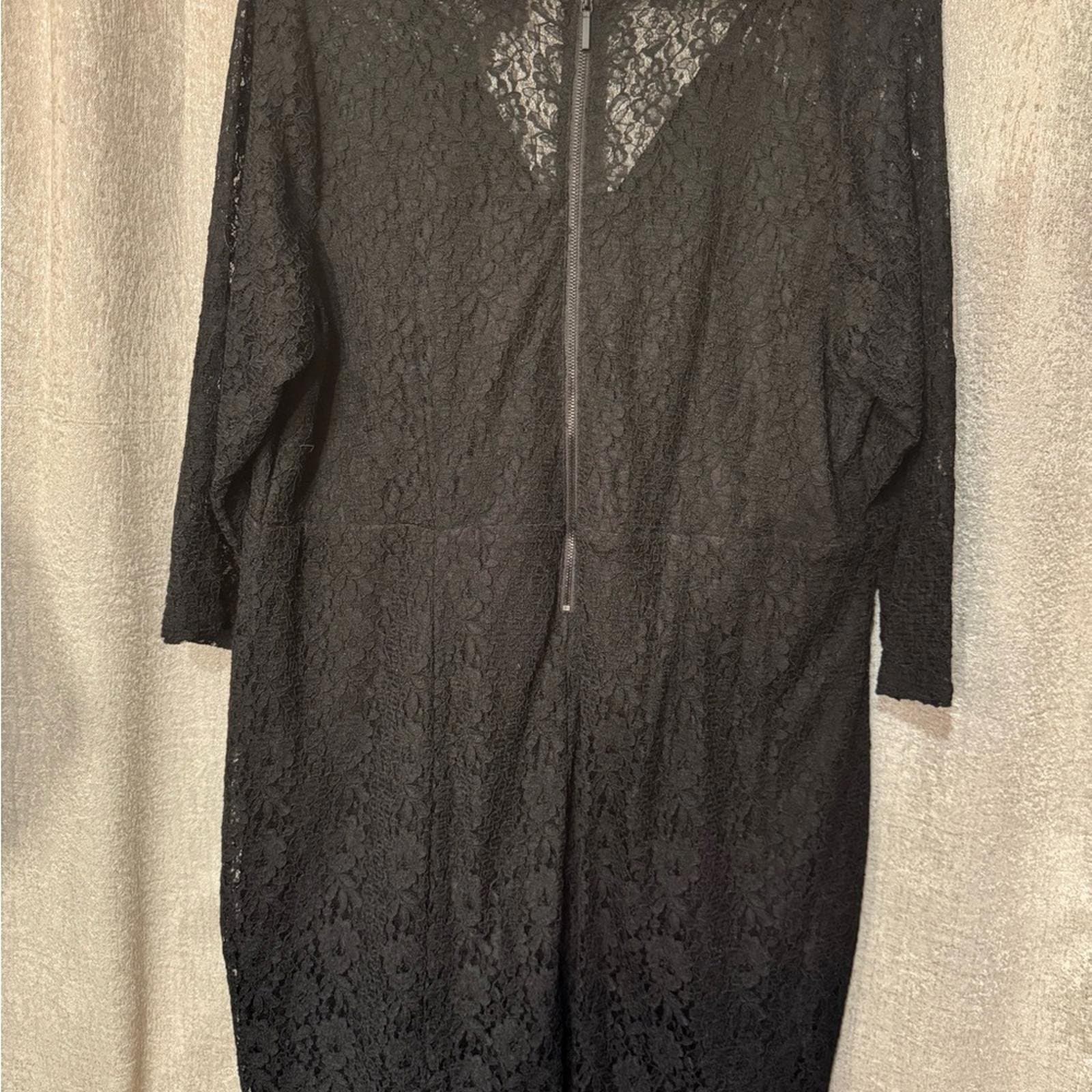Lane Bryant Elegant Black Lace Dress - Thumbnail 4