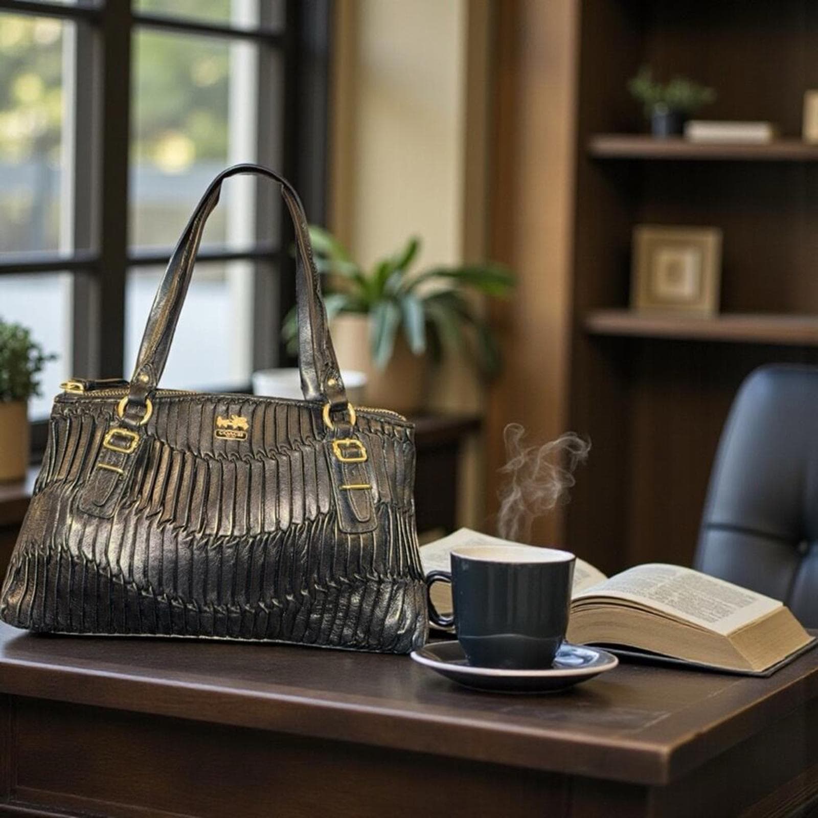 Coach Madison Gathered Leather Small Bag - Image 1