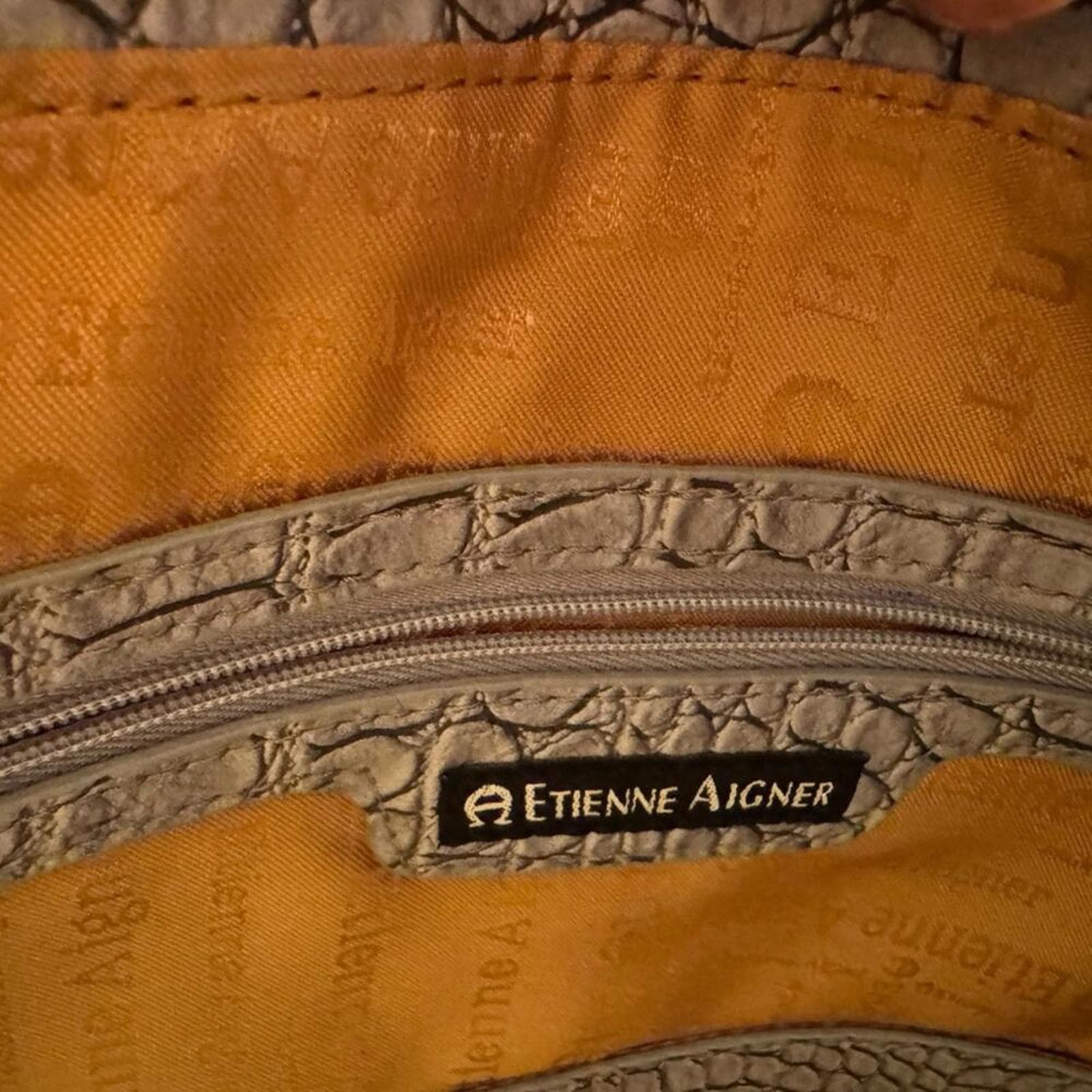 Etienne Agnier Faux Leather Croc Laptop Bag - Thumbnail 10