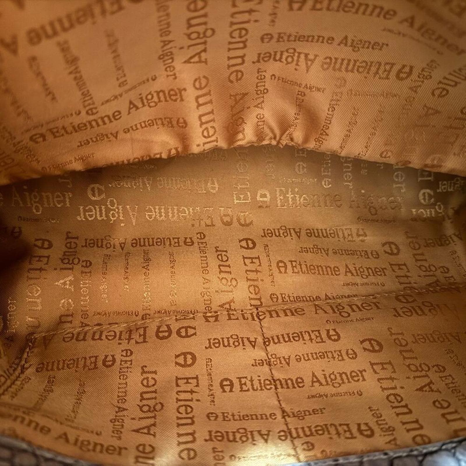 Etienne Agnier Faux Leather Croc Laptop Bag - Thumbnail 8