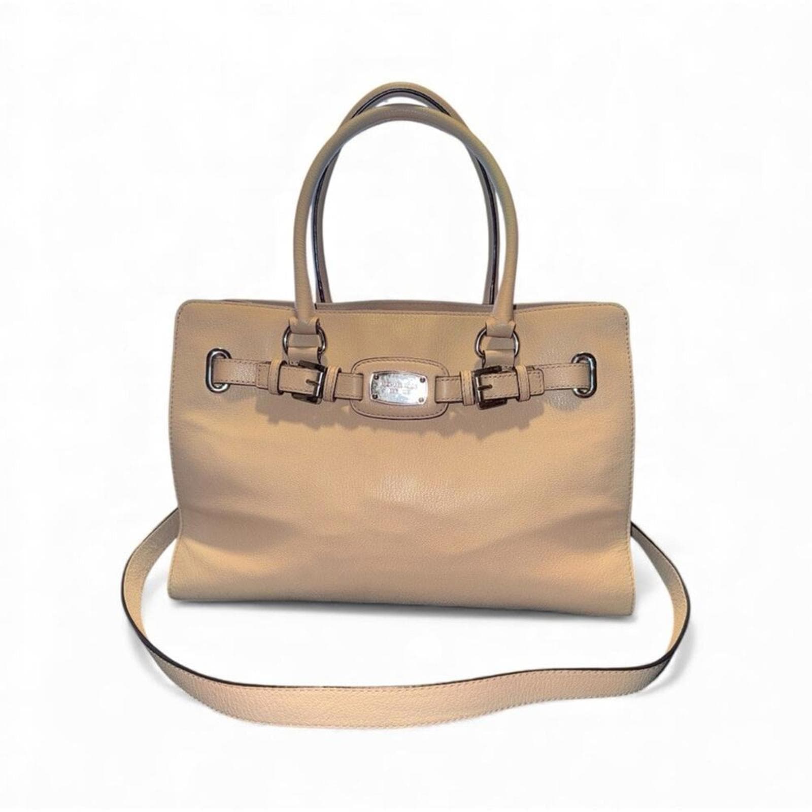 Michael Kors Hamilton leather satchel in Bisque - Image 1