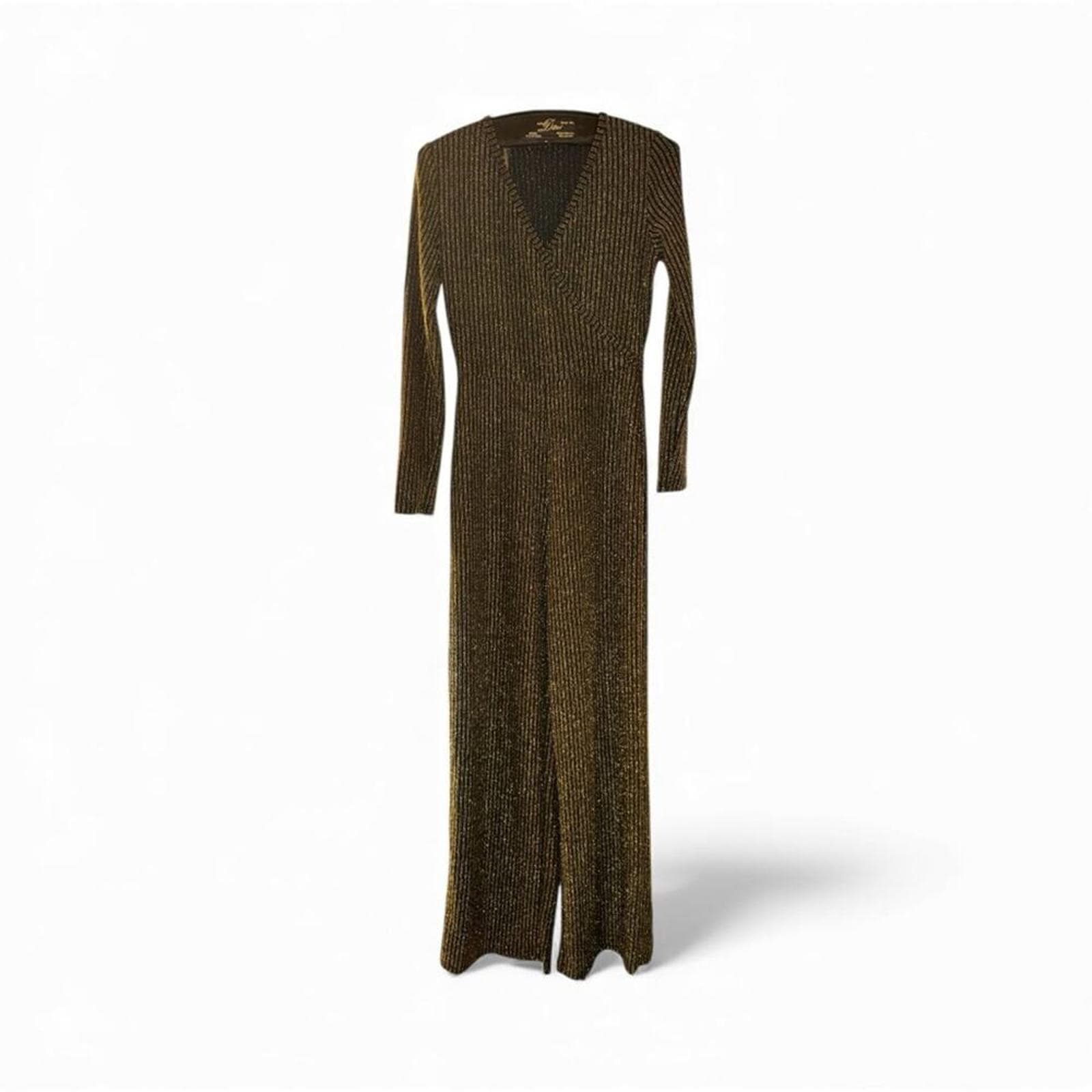 Elegant Gold Pinstripe Jumpsuit - Thumbnail 2