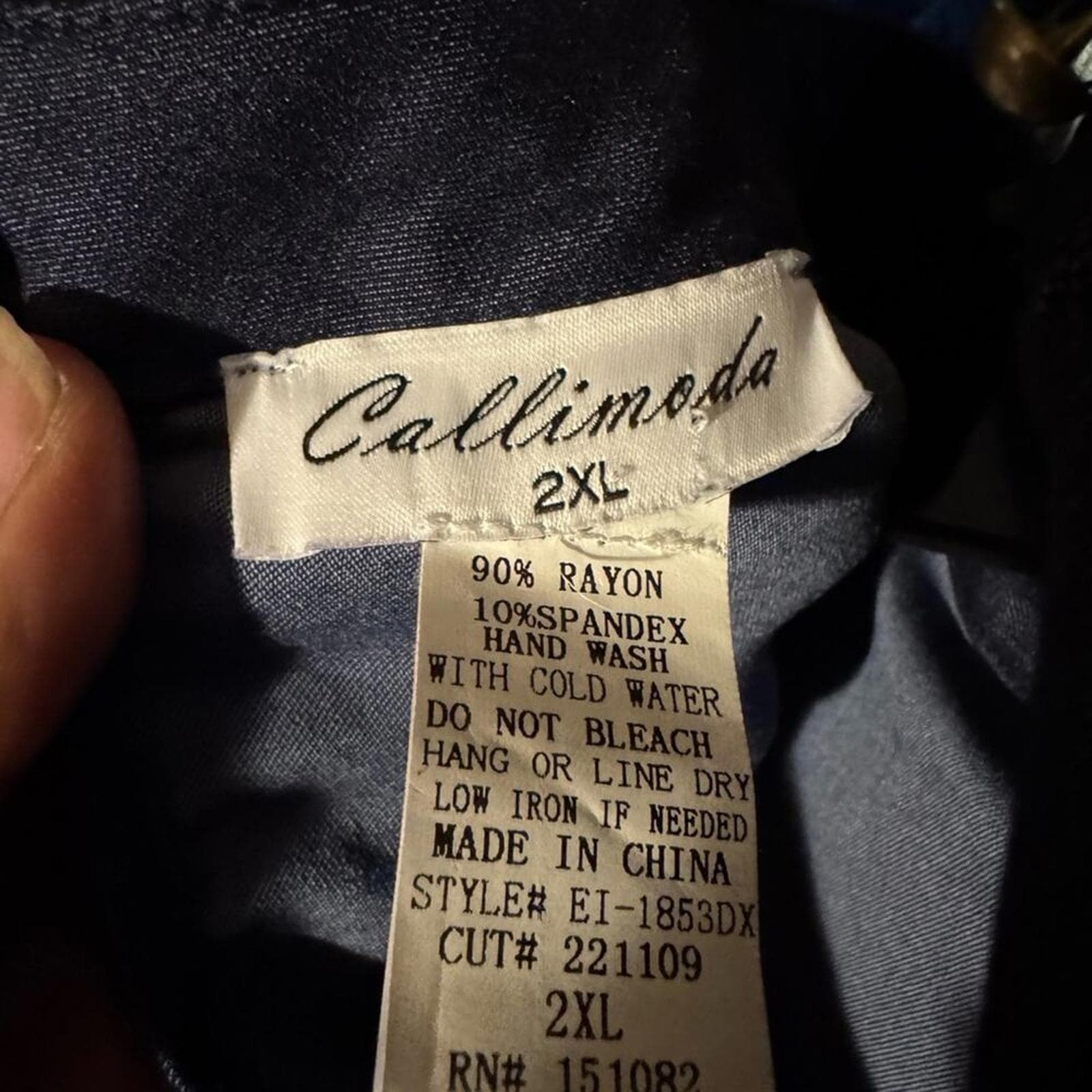 Chic Long Sleeve Stretch Denim Dress with Ruffle Details - Thumbnail 4