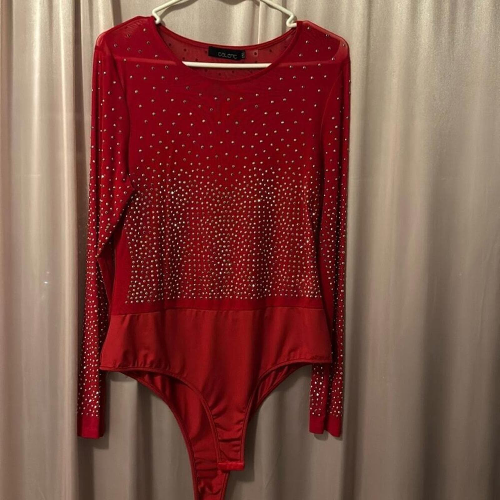 Plus size red sequined bodysuit - Thumbnail 2