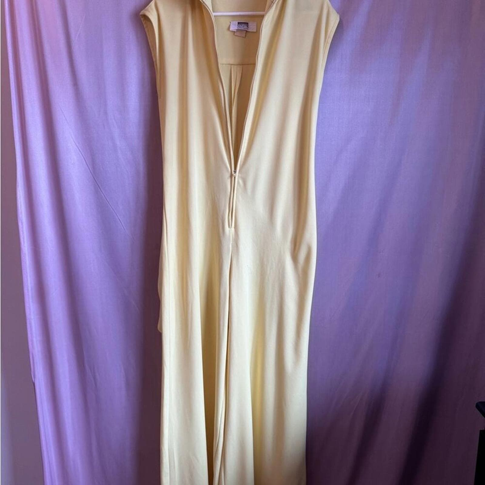 Vintage Womens Plus Size 70s Yellow Jumpsuit - Thumbnail 6