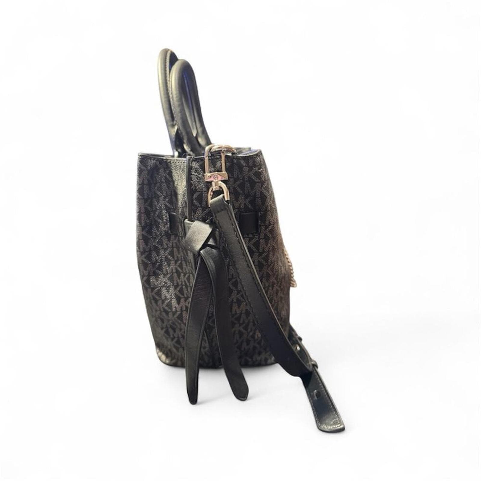 Michael Kors Hamilton Legacy Large Logo Stripe Belted Satchel - Thumbnail 4