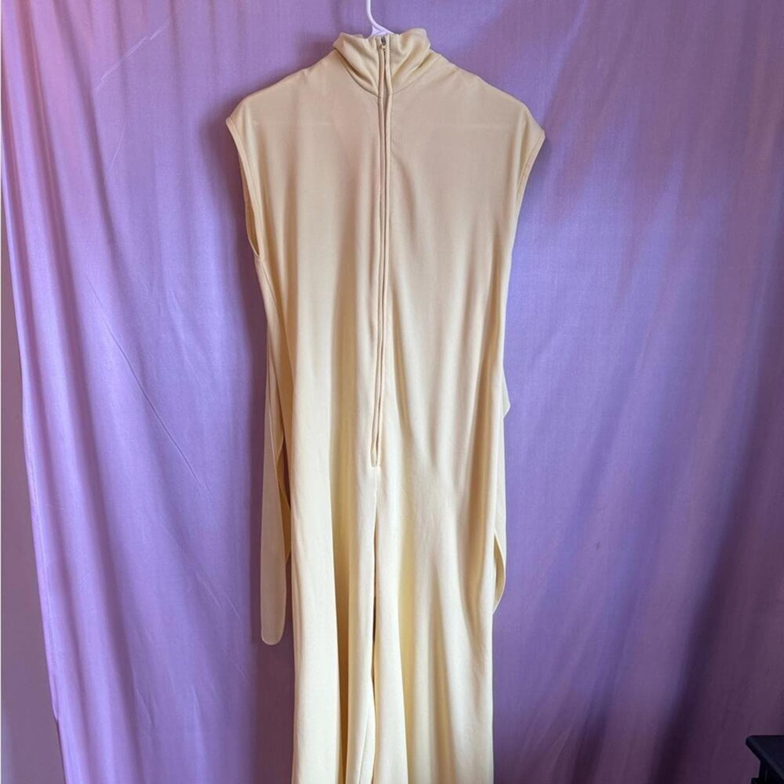 Vintage Womens Plus Size 70s Yellow Jumpsuit - Thumbnail 2