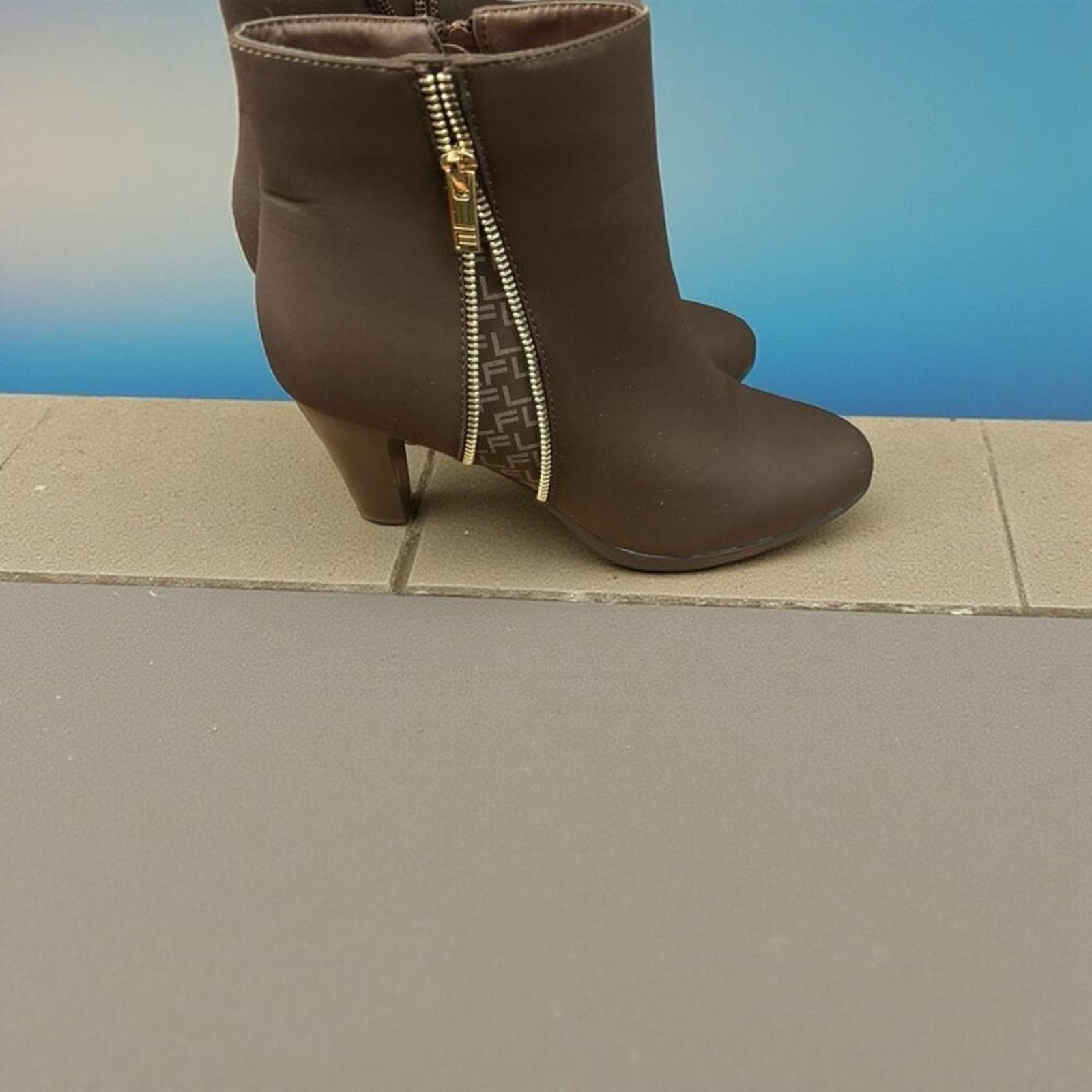 London Fog Brown Ankle Heeled Boots - Thumbnail 4