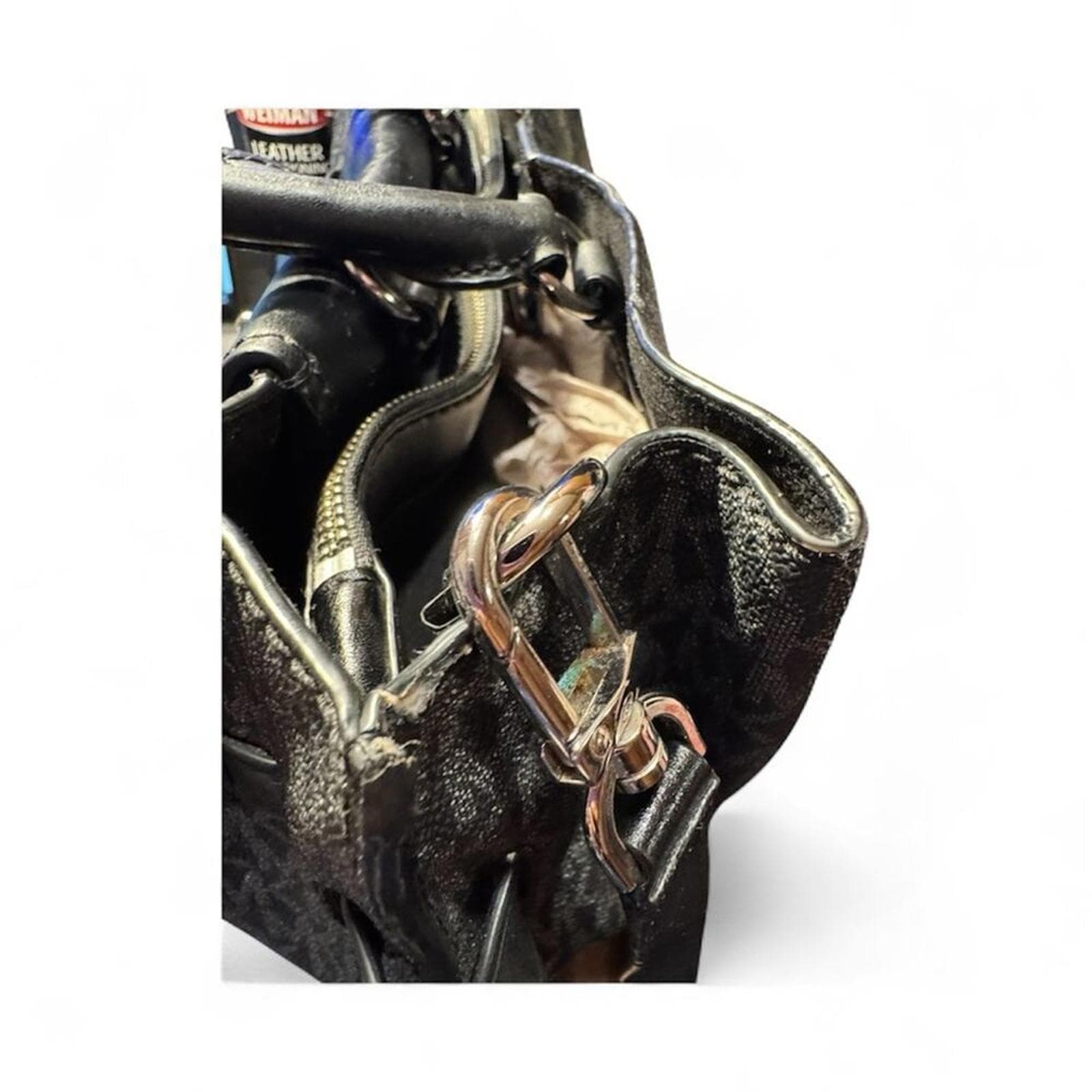 Michael Kors Hamilton Legacy Large Logo Stripe Belted Satchel - Thumbnail 7