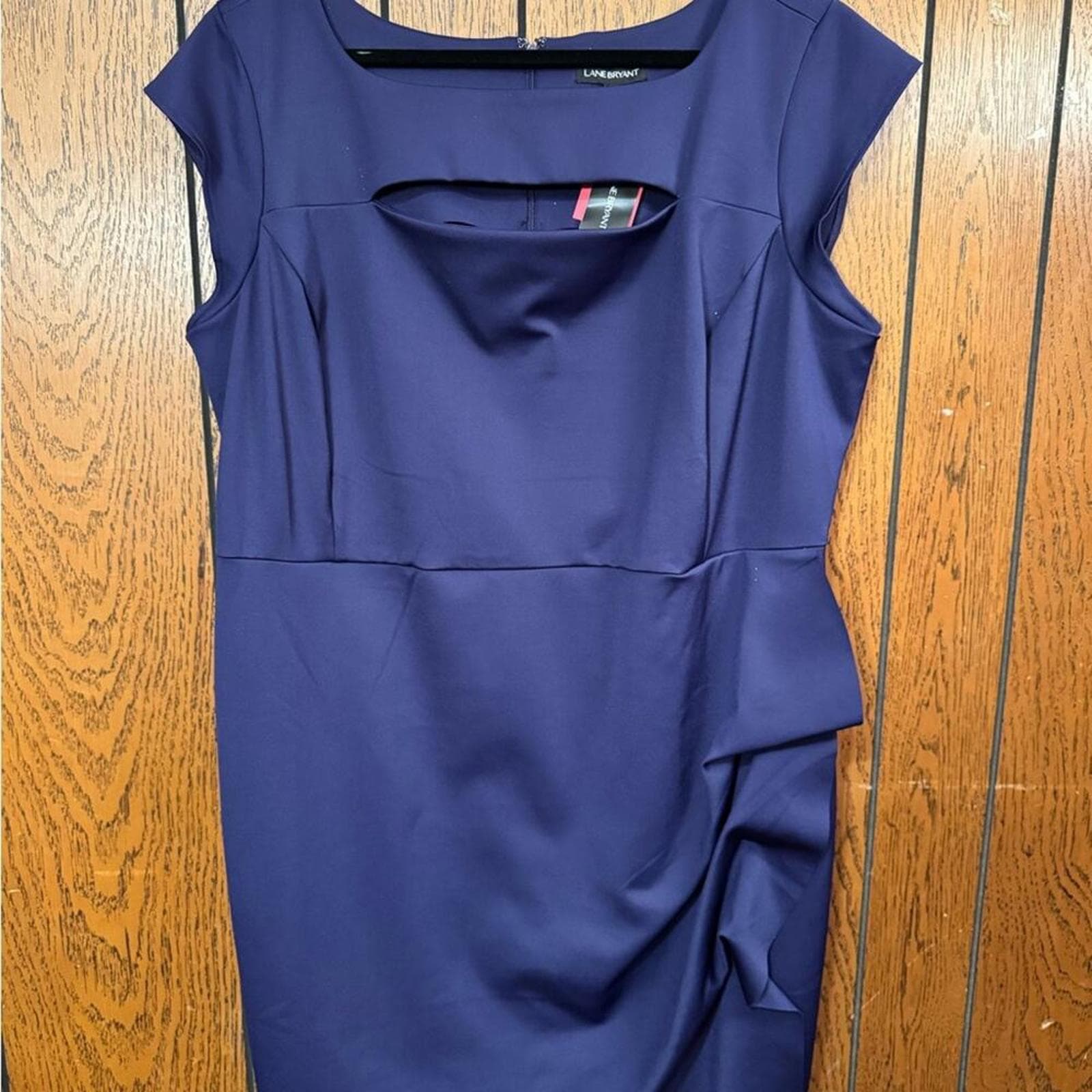 Lane Bryant Navy Cap Sleeve Midi Dress - Thumbnail 2