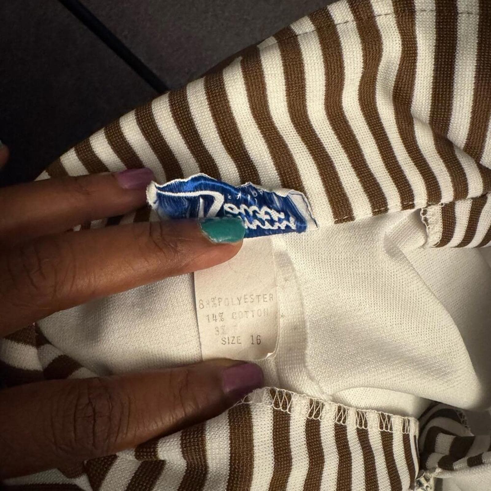 Vintage Cream Sleeveless Jumpsuit with Striped Collar - Thumbnail 3