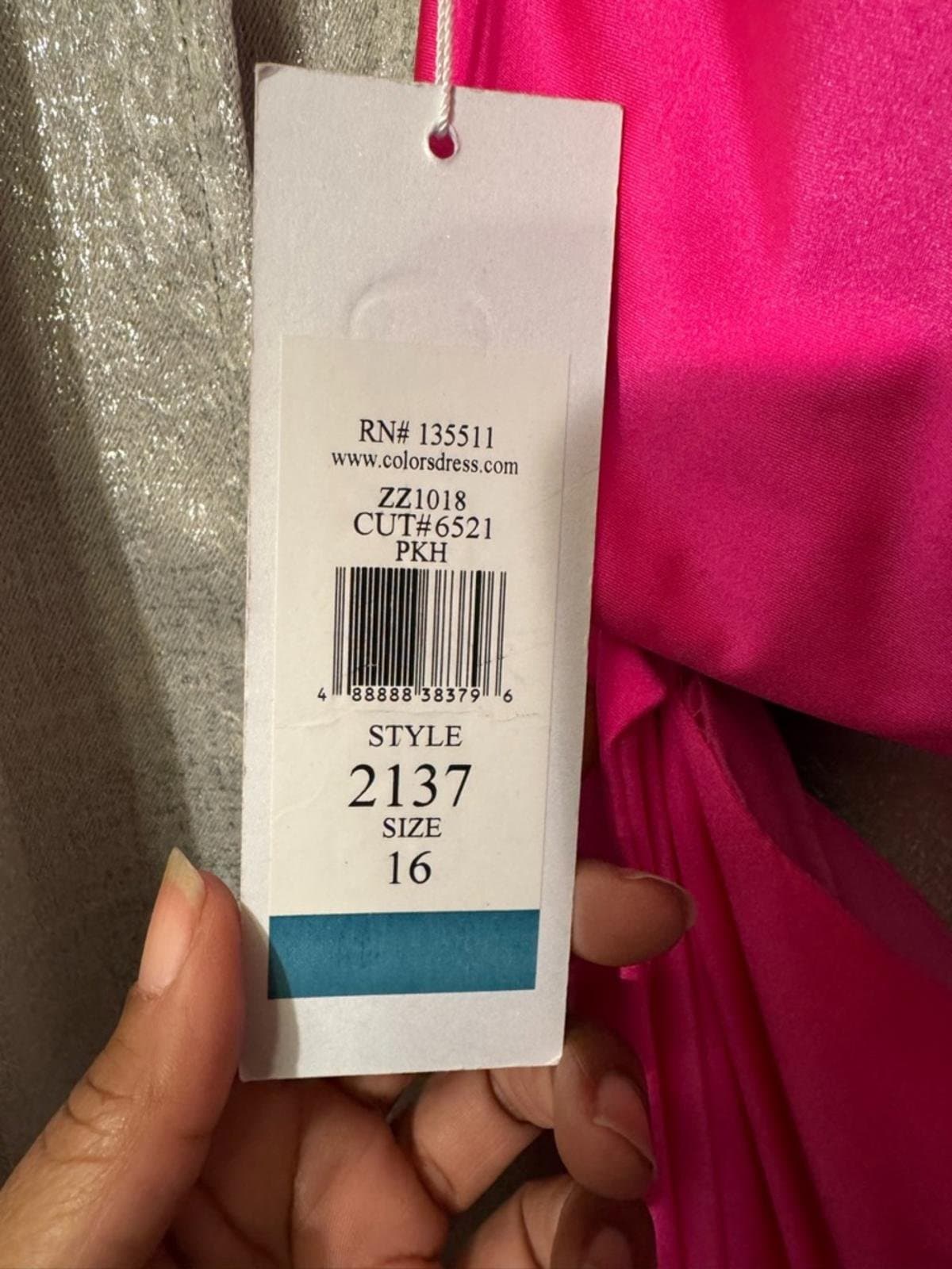 One-Shoulder Bright Pink Maxi Skirt with Side Slit - Thumbnail 7