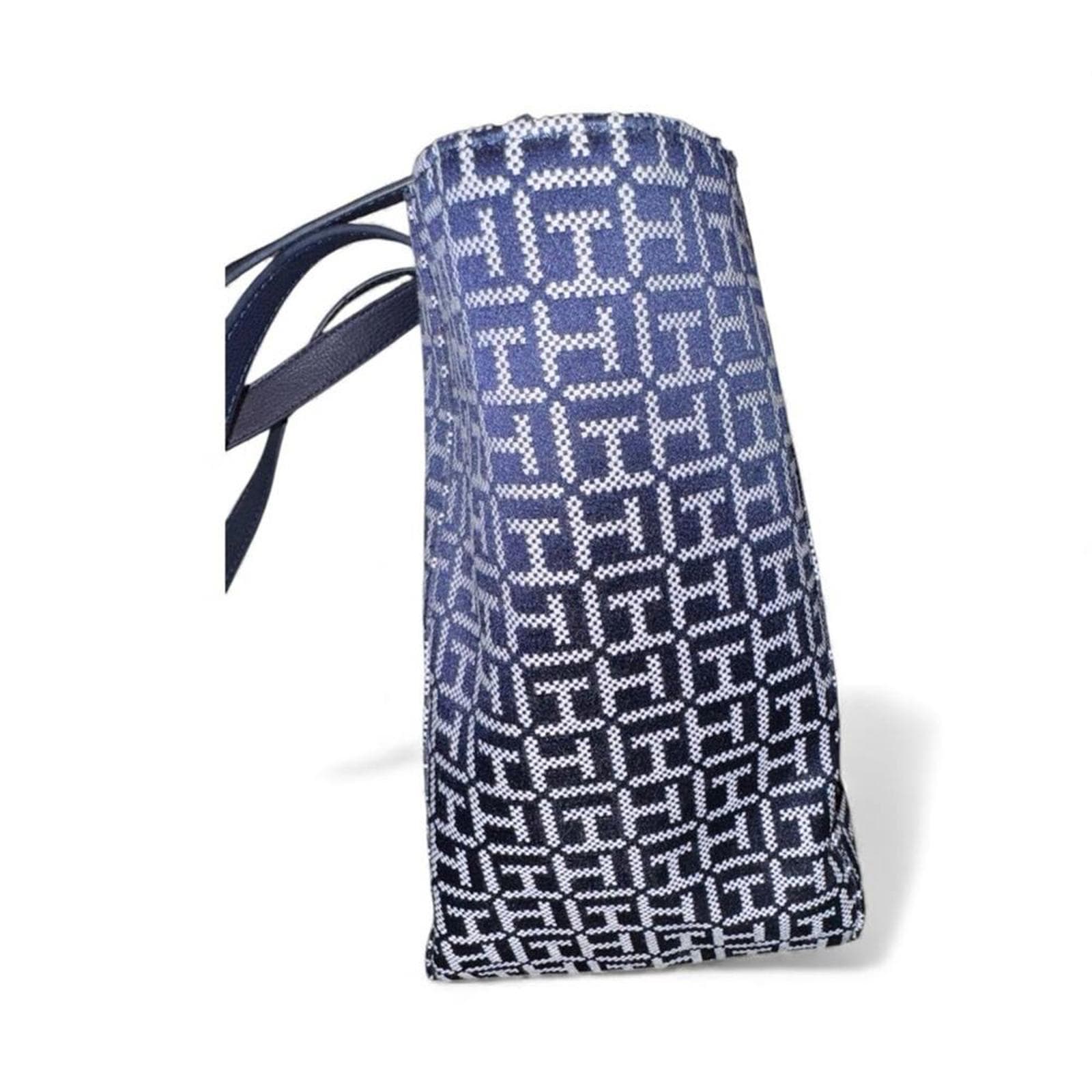 Tommy Hilfiger Navy and White Geometric Tote - Thumbnail 4