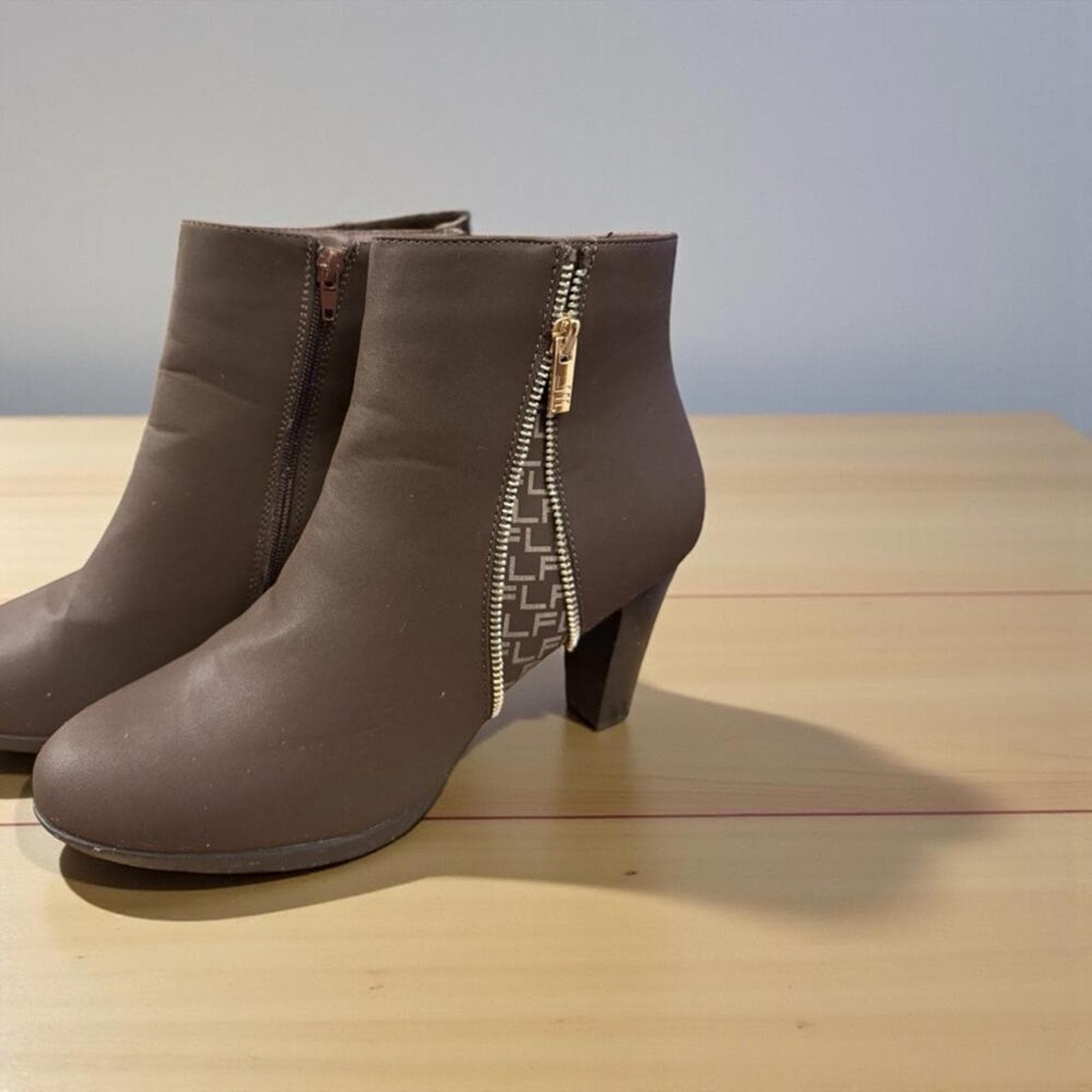 London Fog Brown Ankle Heeled Boots - Thumbnail 3