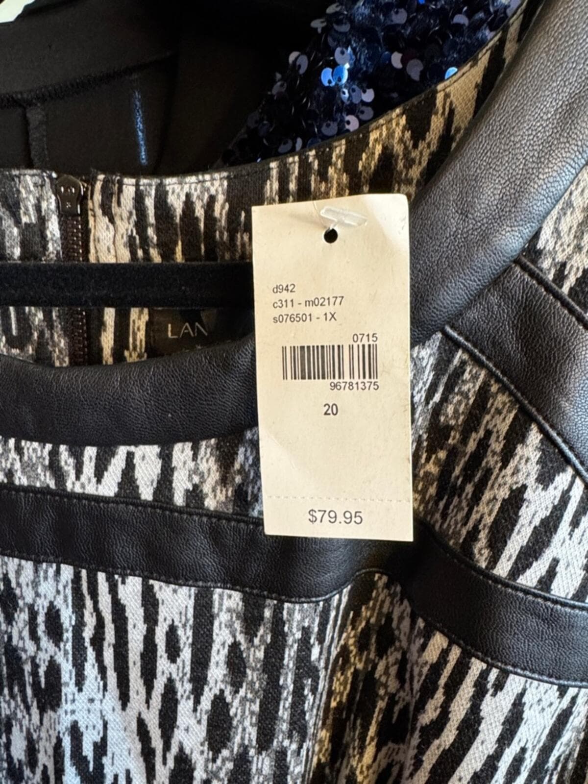 Lane Bryant Black and White Sleeveless Patterned Midi Dress - Thumbnail 8