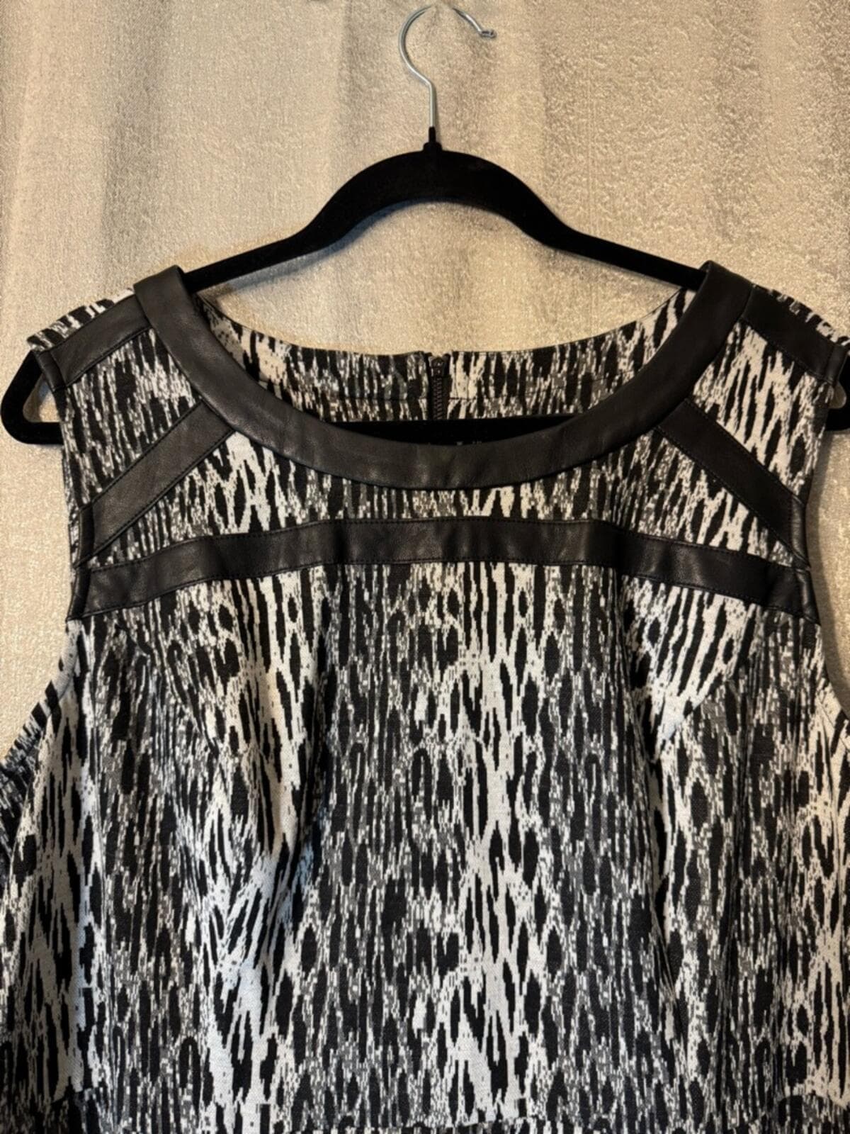 Lane Bryant Black and White Sleeveless Patterned Midi Dress - Thumbnail 4