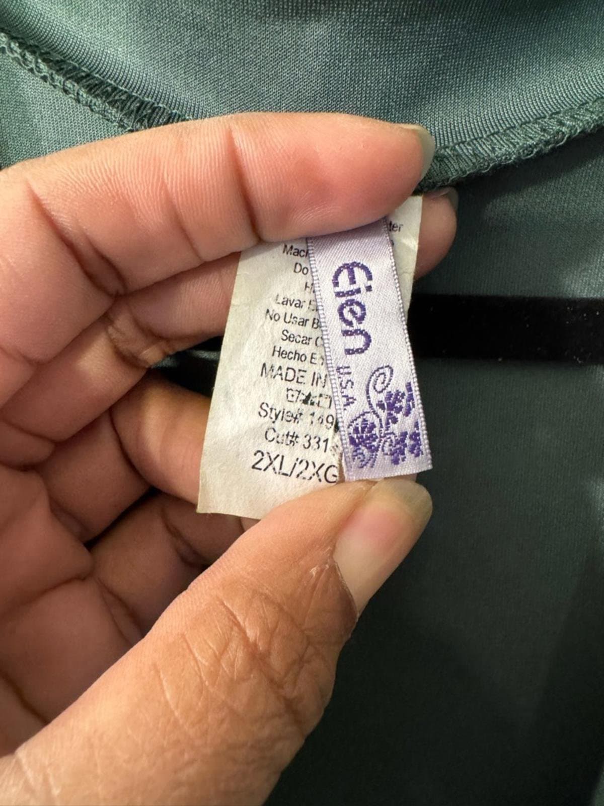 Elle Olive Green V-Neck Long Sleeve Dress - Thumbnail 5