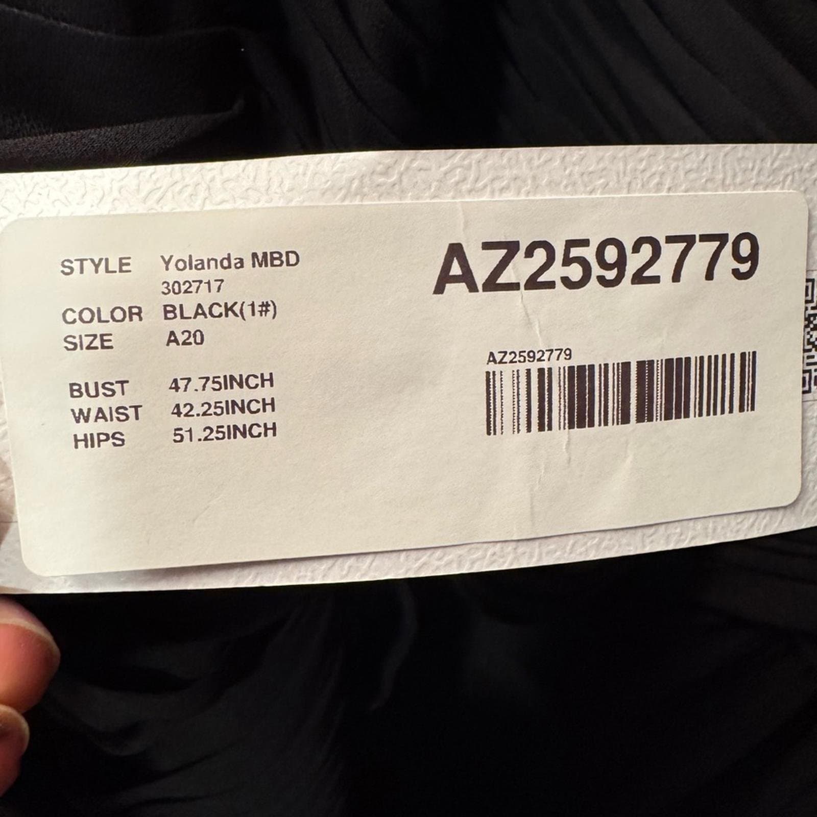 Azazie Elegant Black Lace Long Sleeve Gown - Thumbnail 4