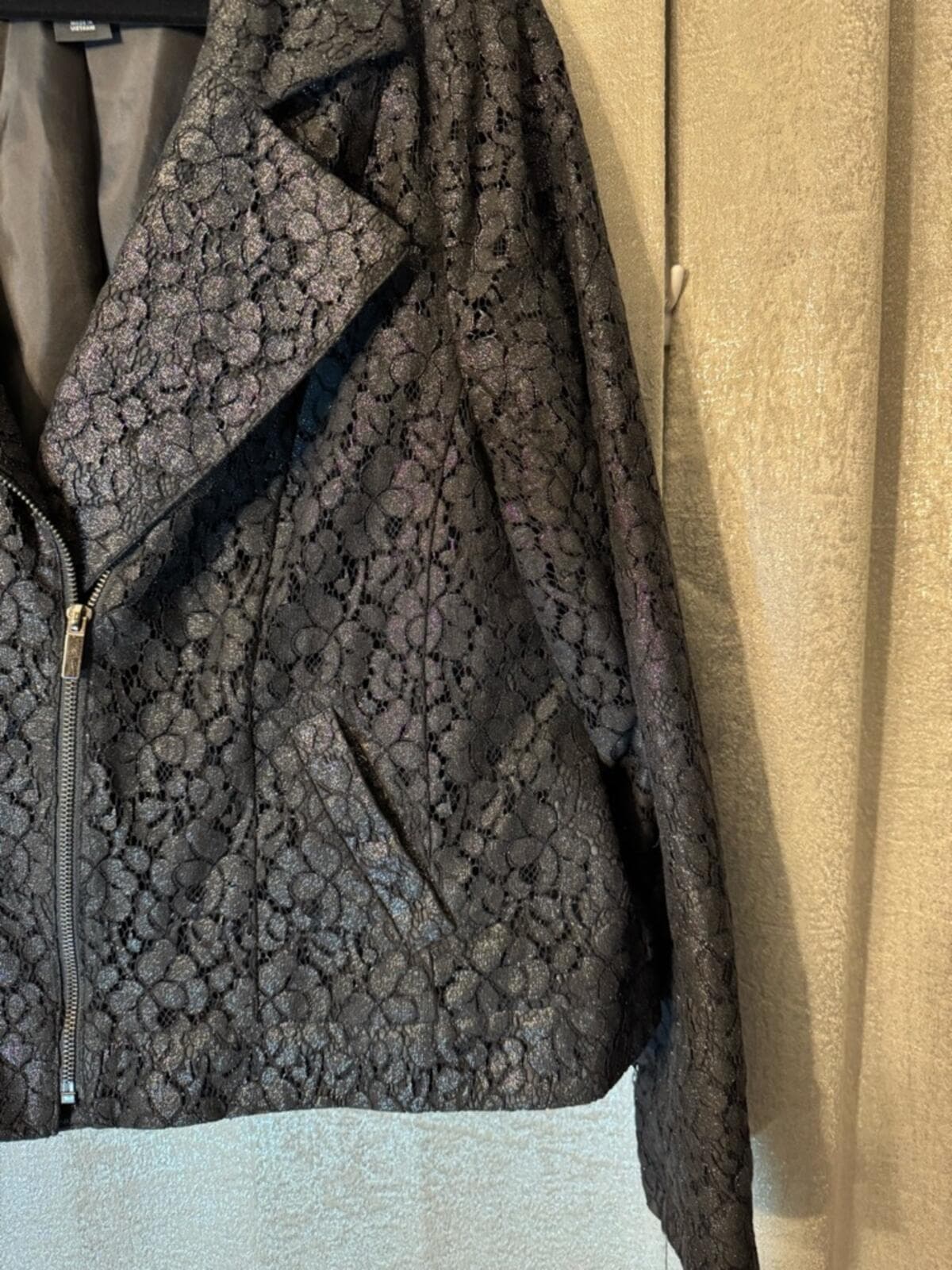 Lane Bryant Black Textured Moto Jacket - Thumbnail 3