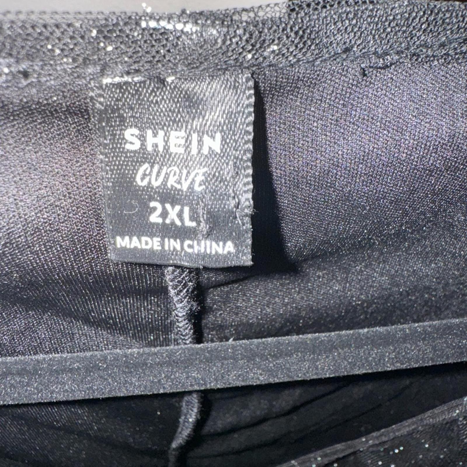 SHEIN Black Glitter Long Sleeve Dress - Thumbnail 4