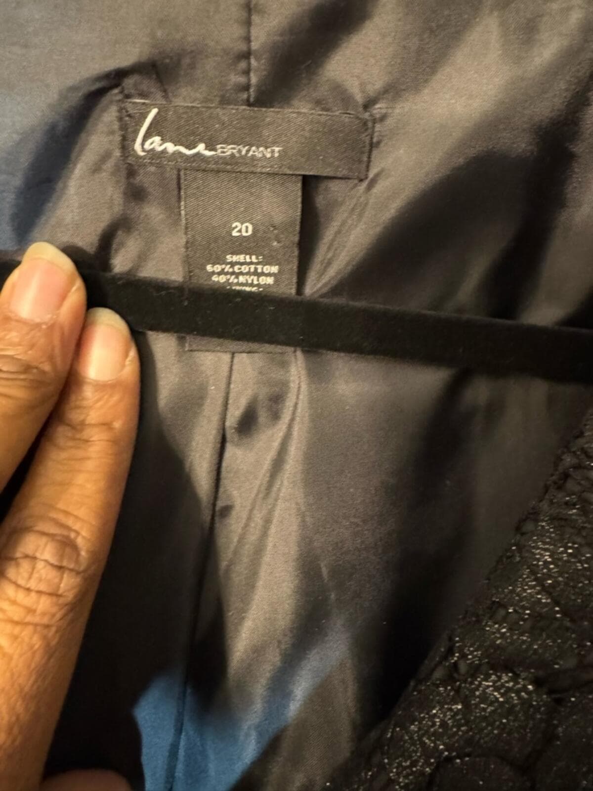 Lane Bryant Black Textured Moto Jacket - Thumbnail 5