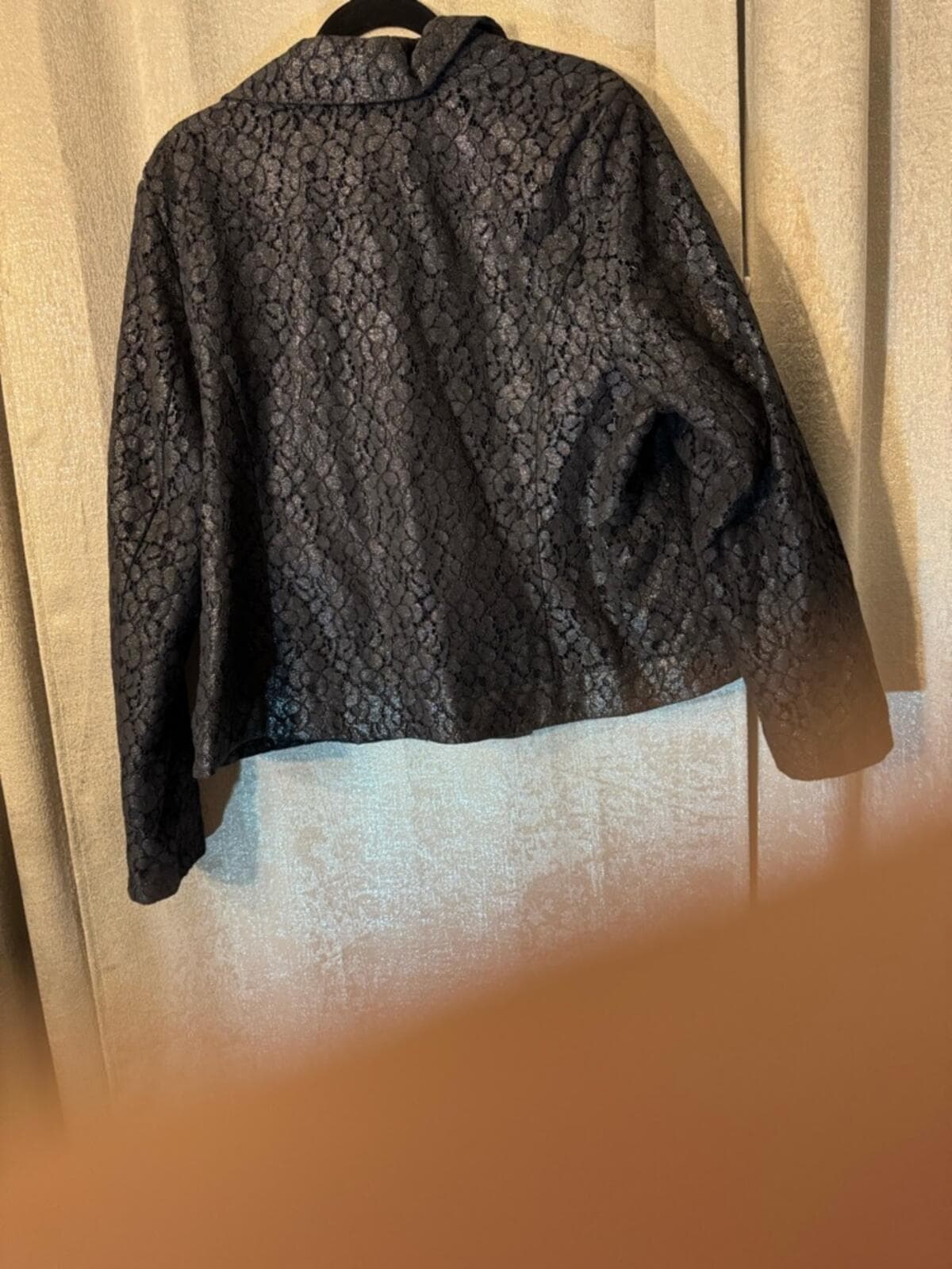 Lane Bryant Black Textured Moto Jacket - Thumbnail 6
