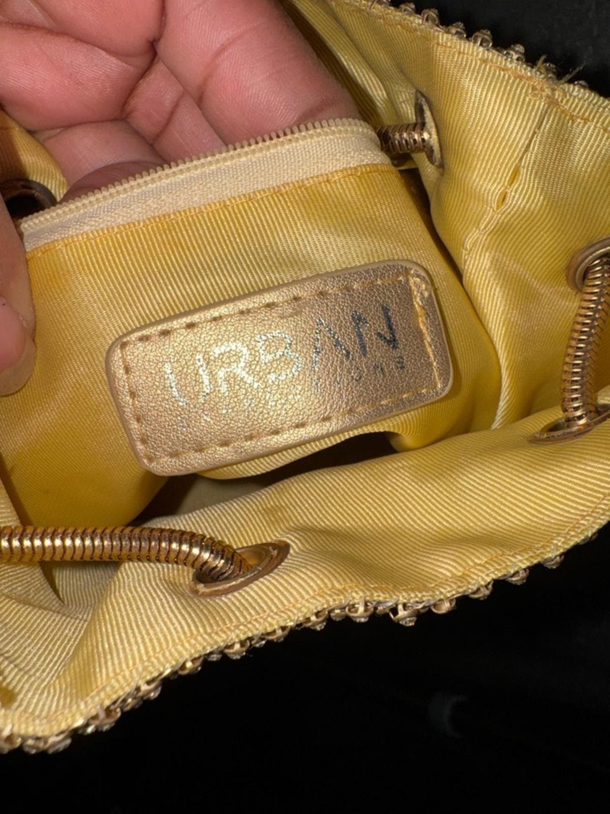 Urban Expressions Gold Beaded Drawstring Mini Bag - Thumbnail 2