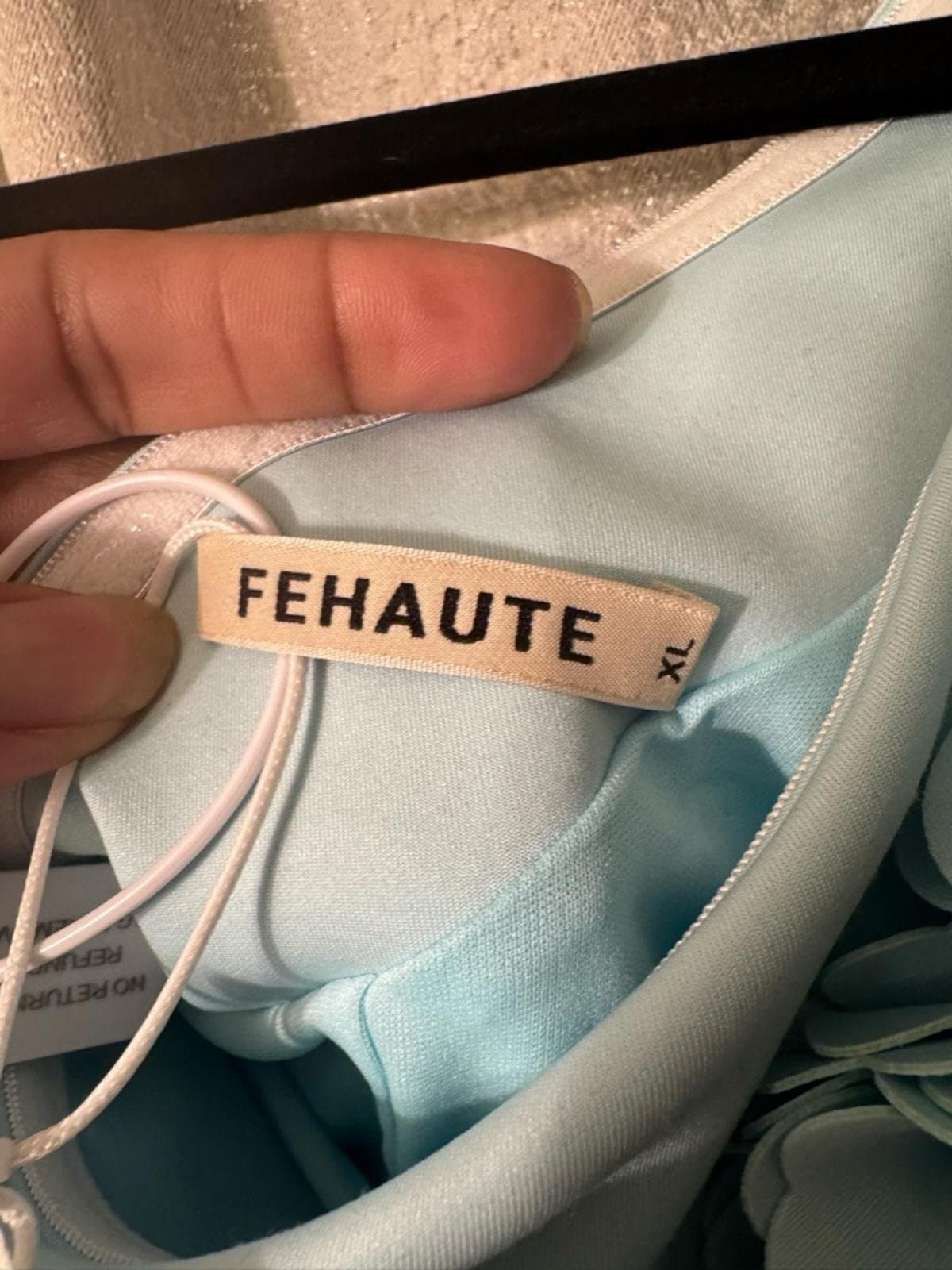 One-Shoulder Floral Appliqué Cocktail Dress in Light Blue - Thumbnail 6