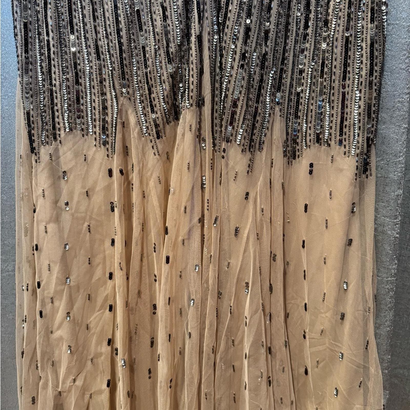 Ashro Giovanna Gown Dress Beaded Champagne - Thumbnail 5