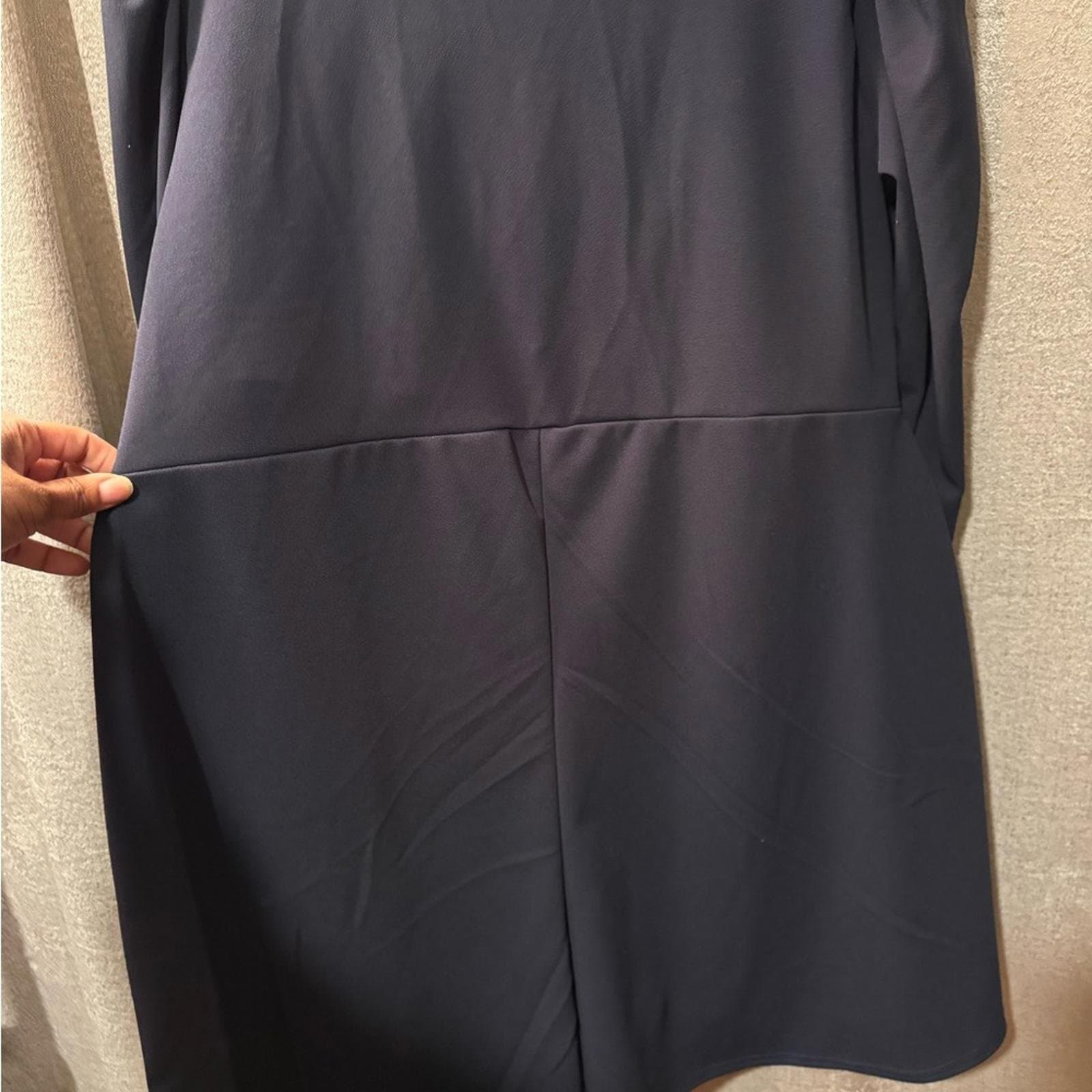 Boohoo Navy Twist-Front Long Sleeve Romper - Thumbnail 5