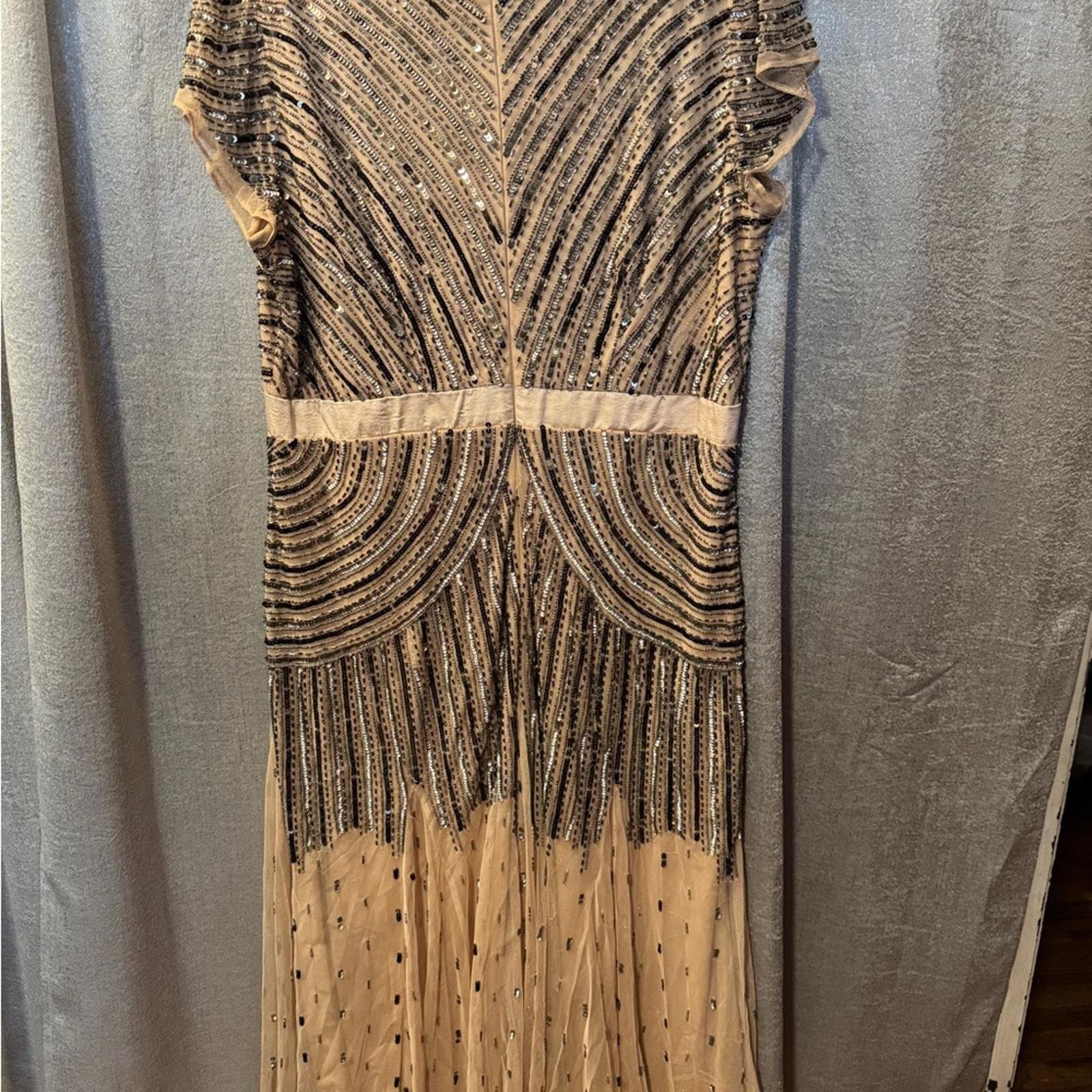 Ashro Giovanna Gown Dress Beaded Champagne - Thumbnail 3