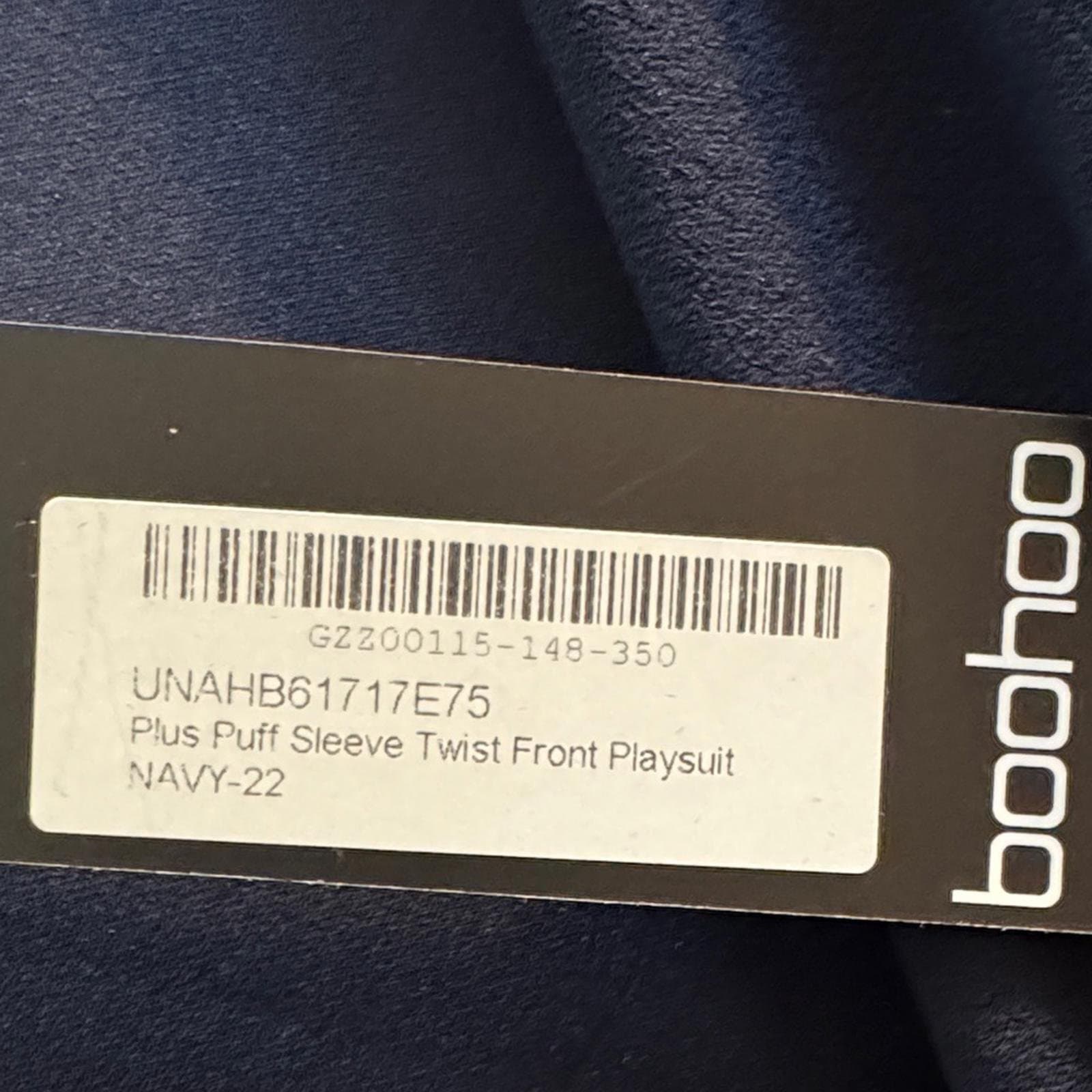 Boohoo Navy Twist-Front Long Sleeve Romper - Thumbnail 8