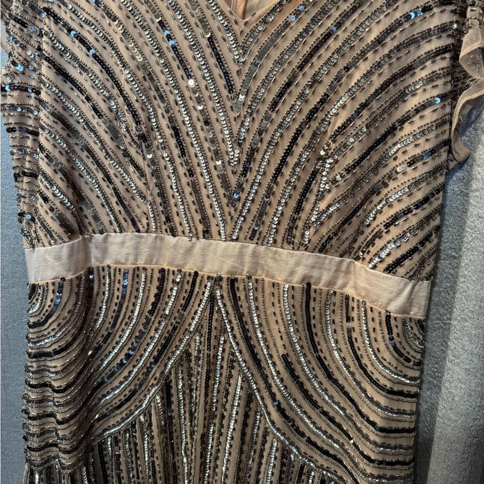 Ashro Giovanna Gown Dress Beaded Champagne - Thumbnail 7