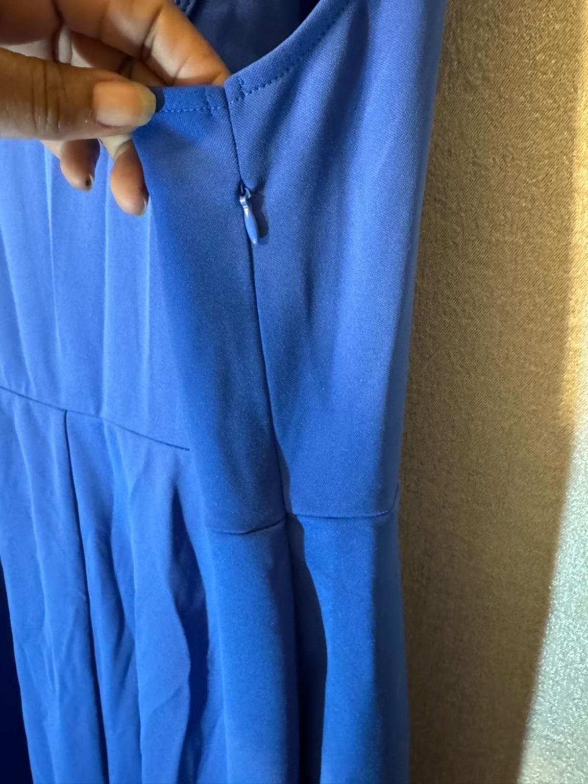 Grace Karin Sleeveless Faux-Wrap Midi Dress in Royal Blue - Thumbnail 7