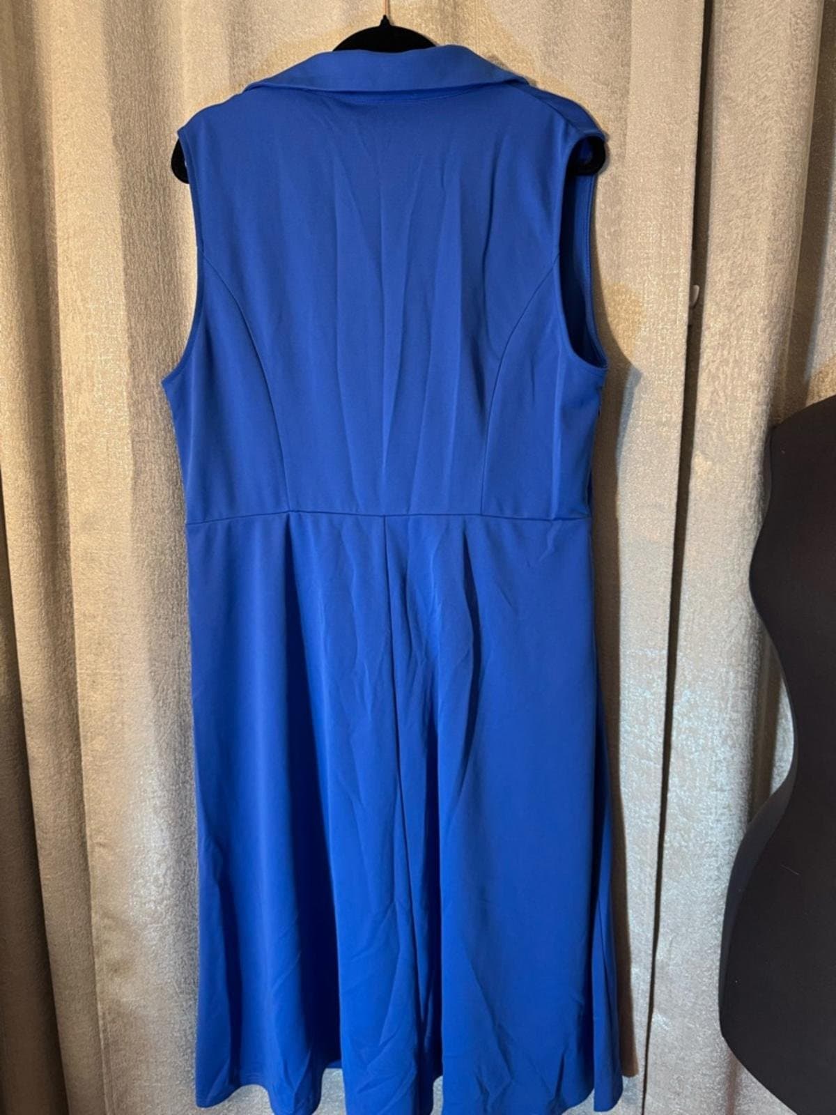 Grace Karin Sleeveless Faux-Wrap Midi Dress in Royal Blue - Thumbnail 6