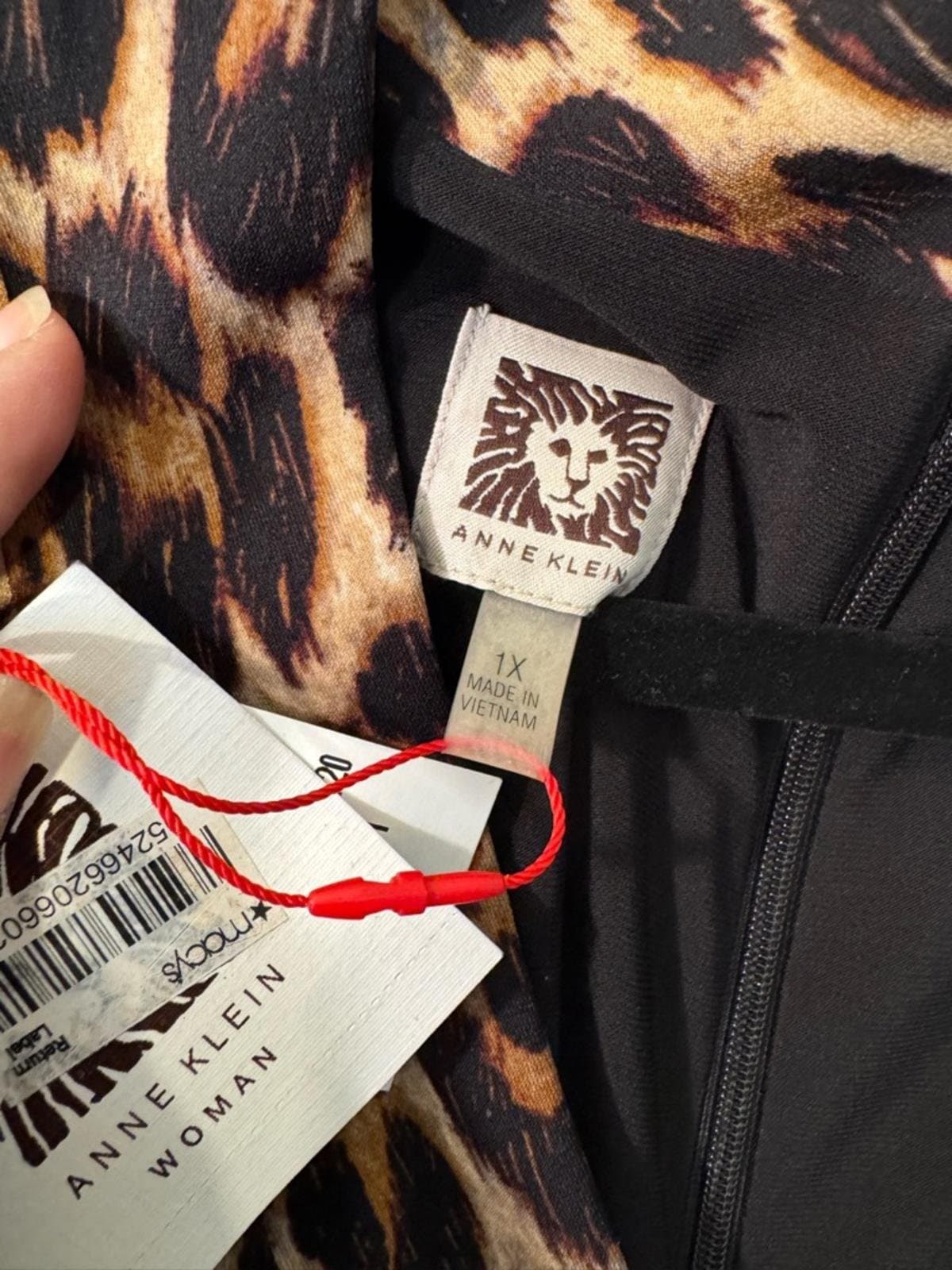 Anne Klein Leopard-Print Wrap Dress in Brown and Black - Thumbnail 5