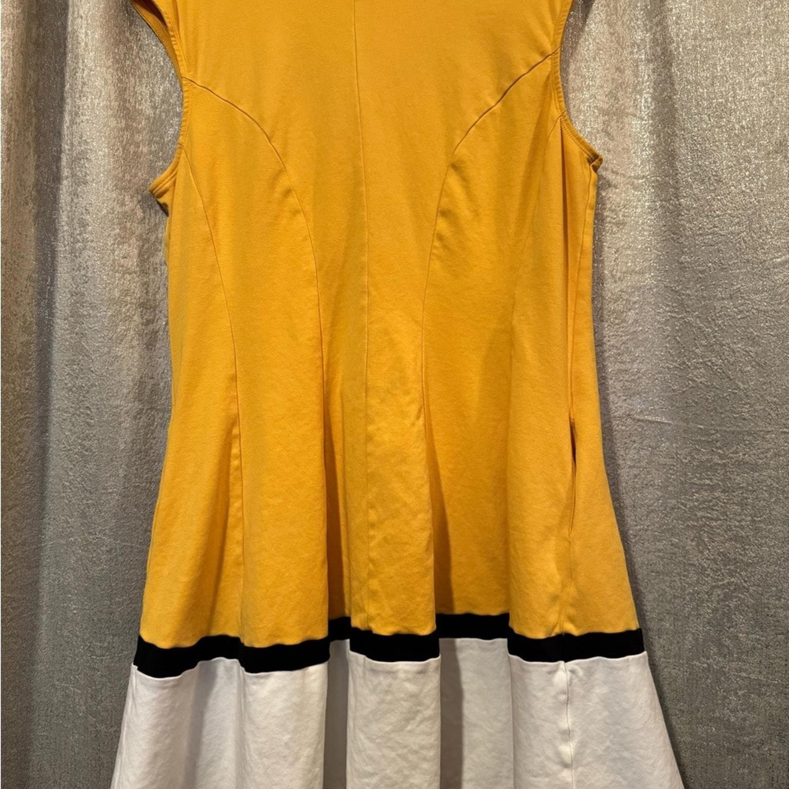 New York & Company Yellow Dress with Black and White Trim - Thumbnail 2