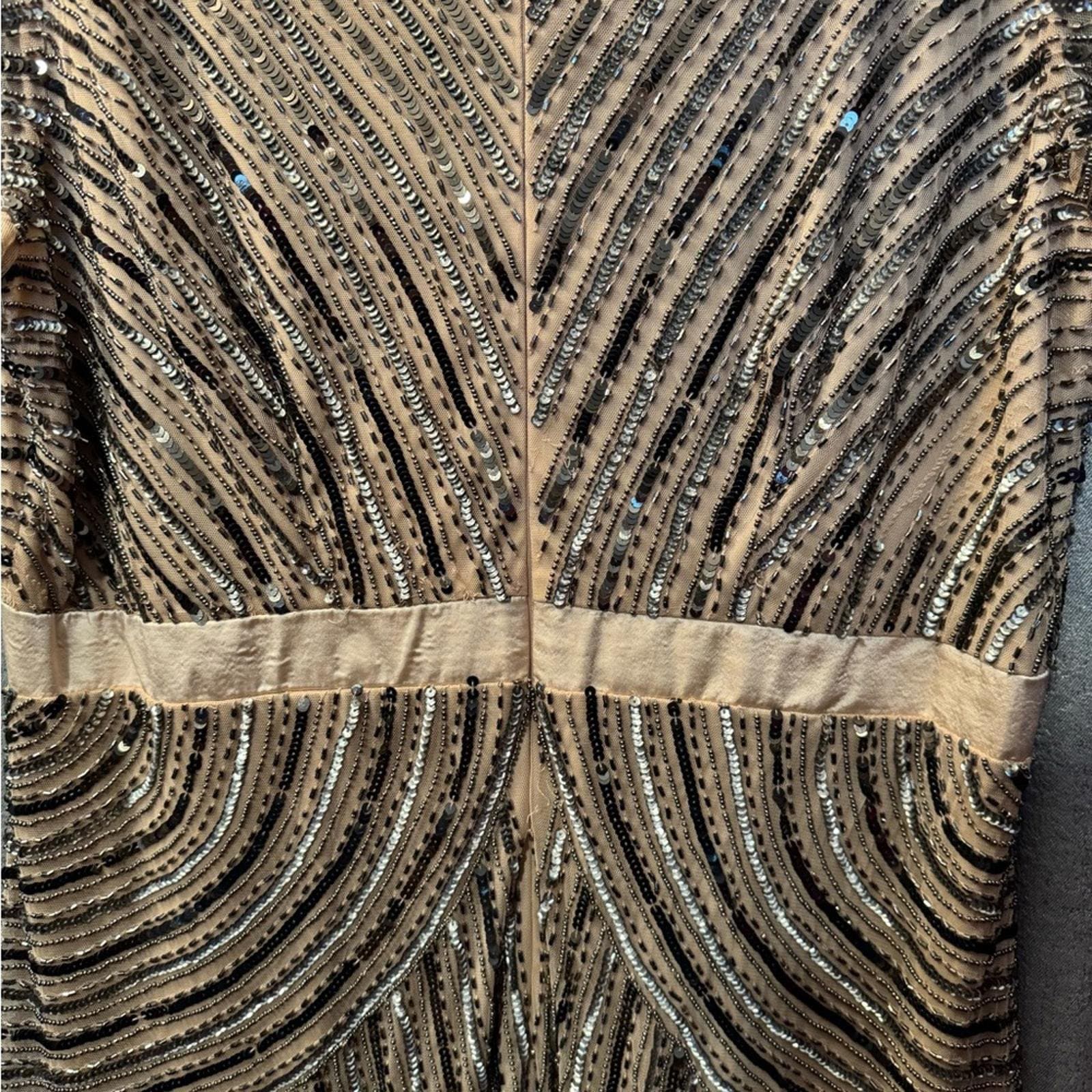 Ashro Giovanna Gown Dress Beaded Champagne - Thumbnail 6