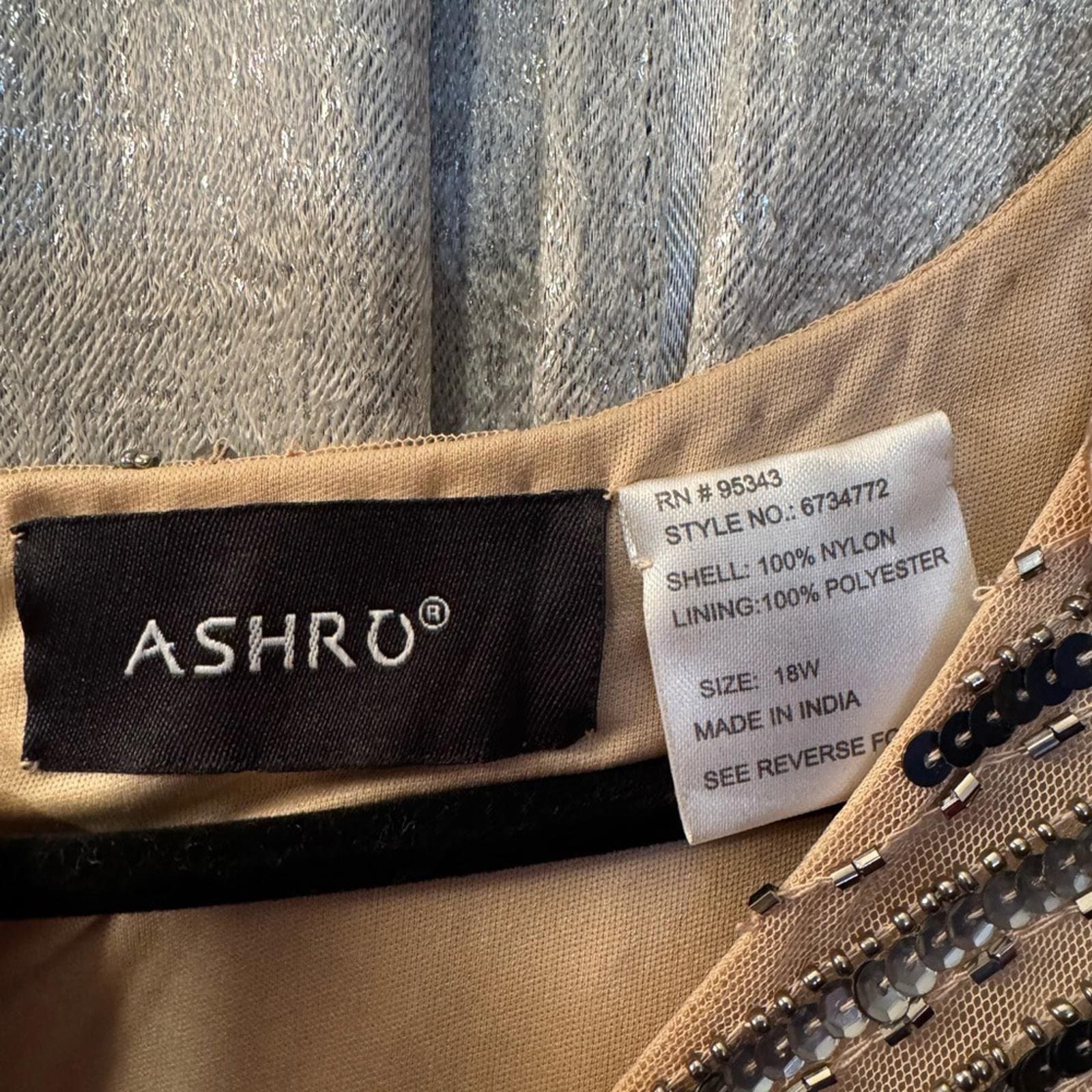 Ashro Giovanna Gown Dress Beaded Champagne - Thumbnail 4