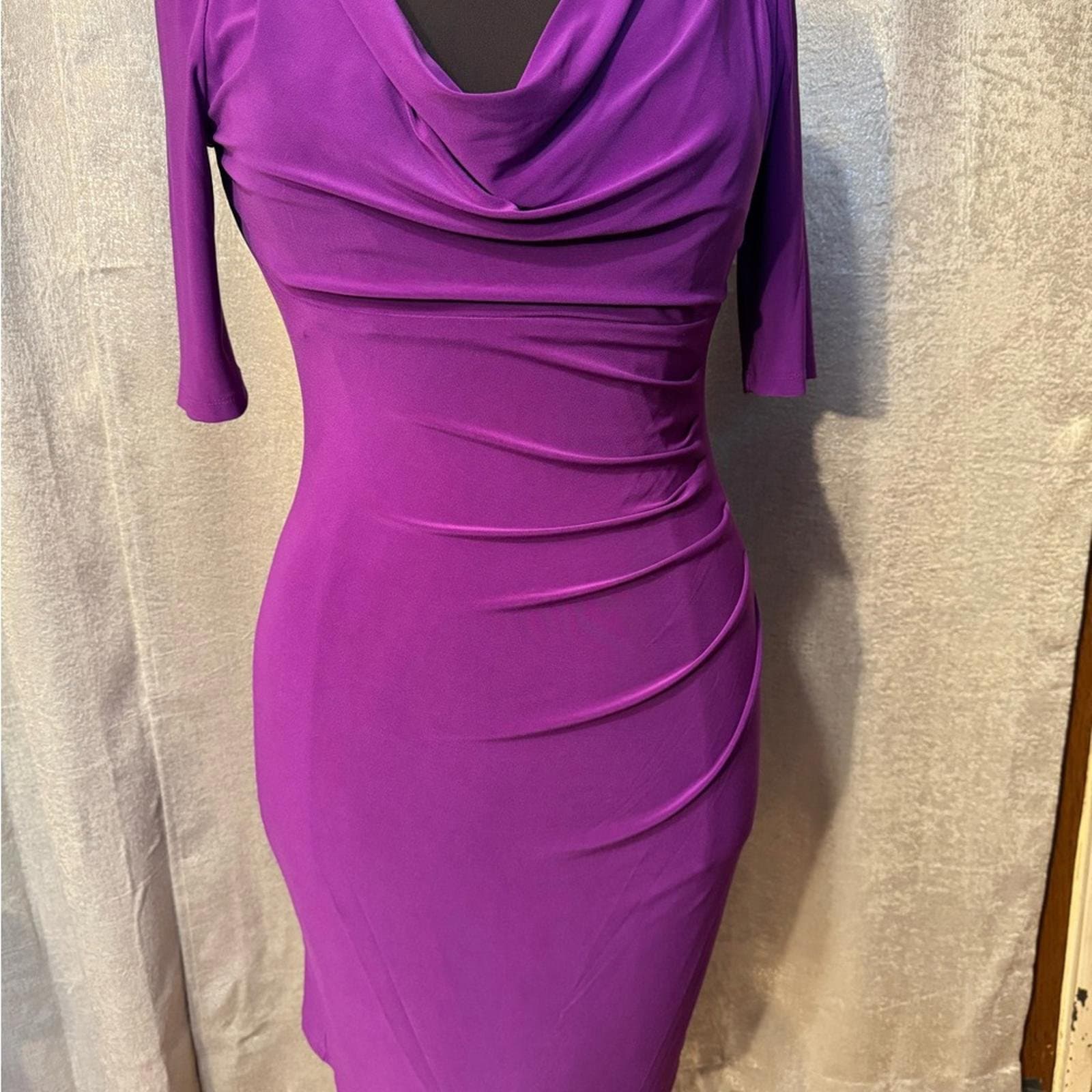 Lauren Ralph Lauren Rich Purple Long Sleeve Dress - Thumbnail 2