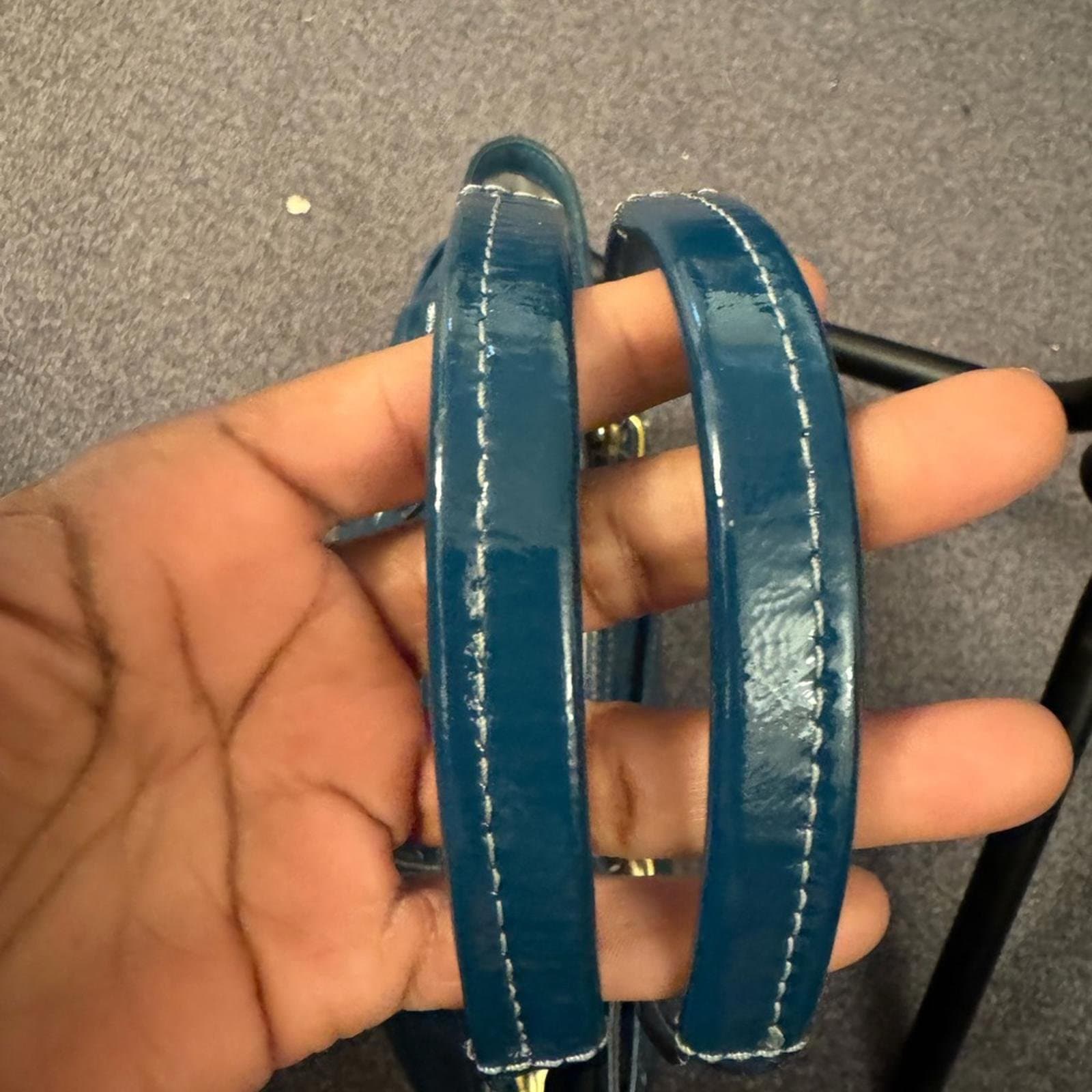 Coach Teal Embossed Leather Shoulder Bag - Thumbnail 8