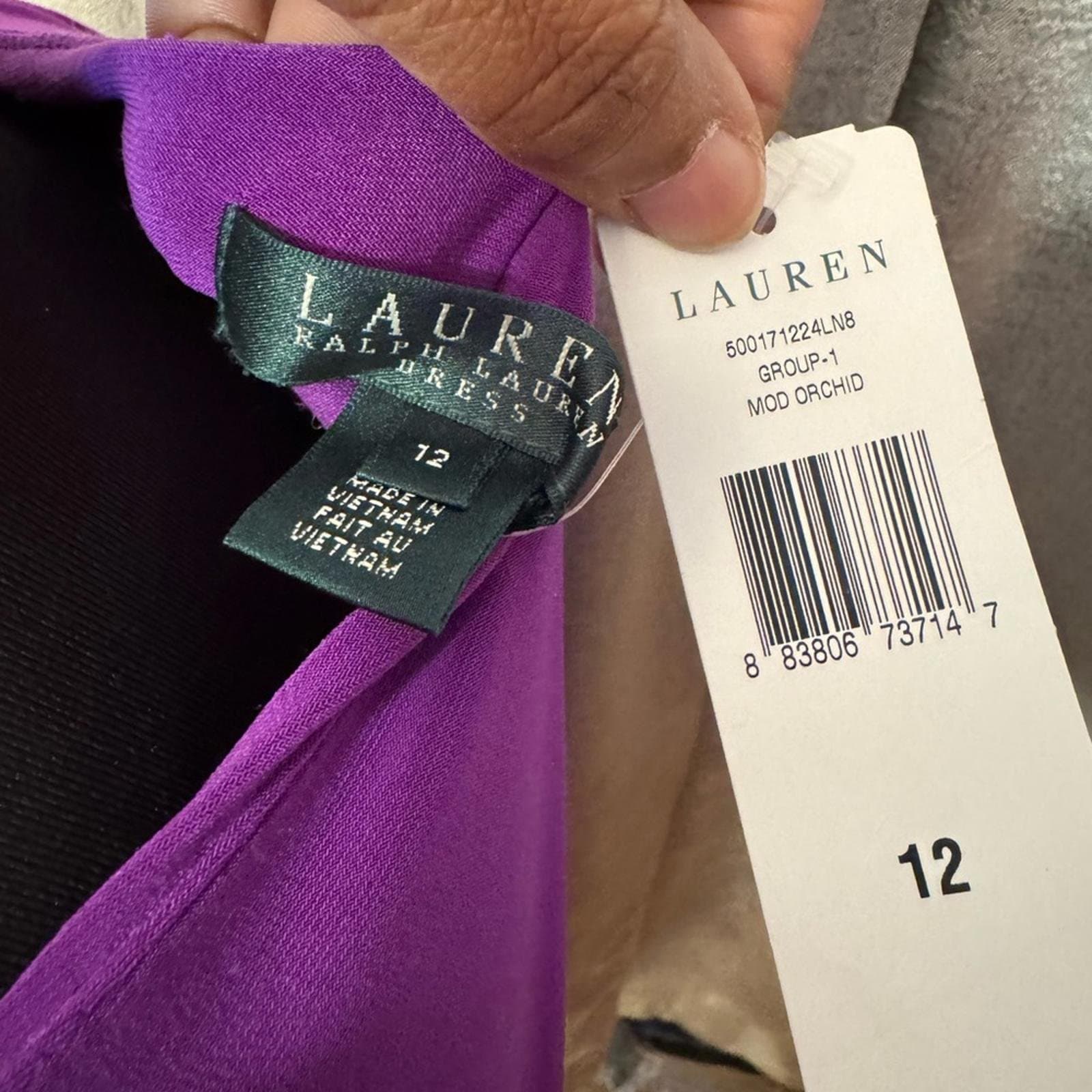 Lauren Ralph Lauren Rich Purple Long Sleeve Dress - Thumbnail 4