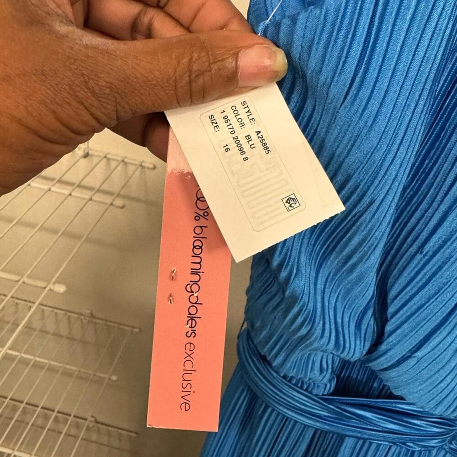 Aqua Vibrant Blue Pleated Maxi Dress - Thumbnail 6