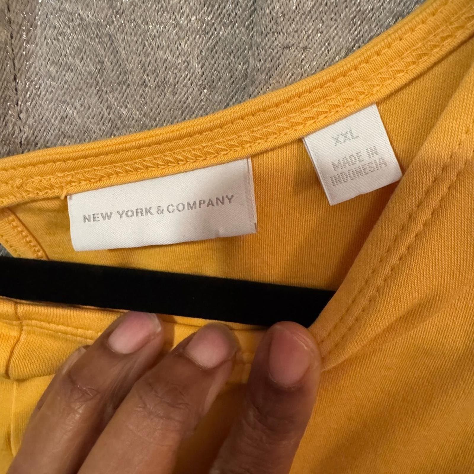 New York & Company Yellow Dress with Black and White Trim - Thumbnail 3