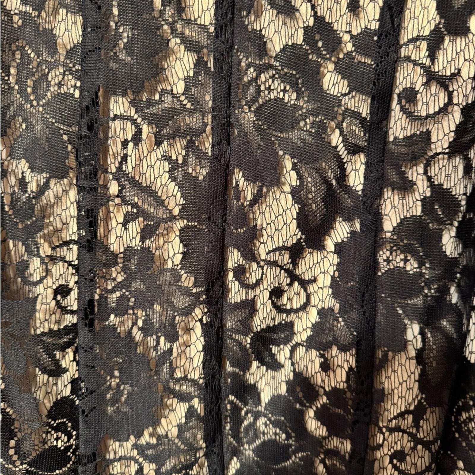 Metaphor Black and Gold Floral Midi Dress - Thumbnail 4