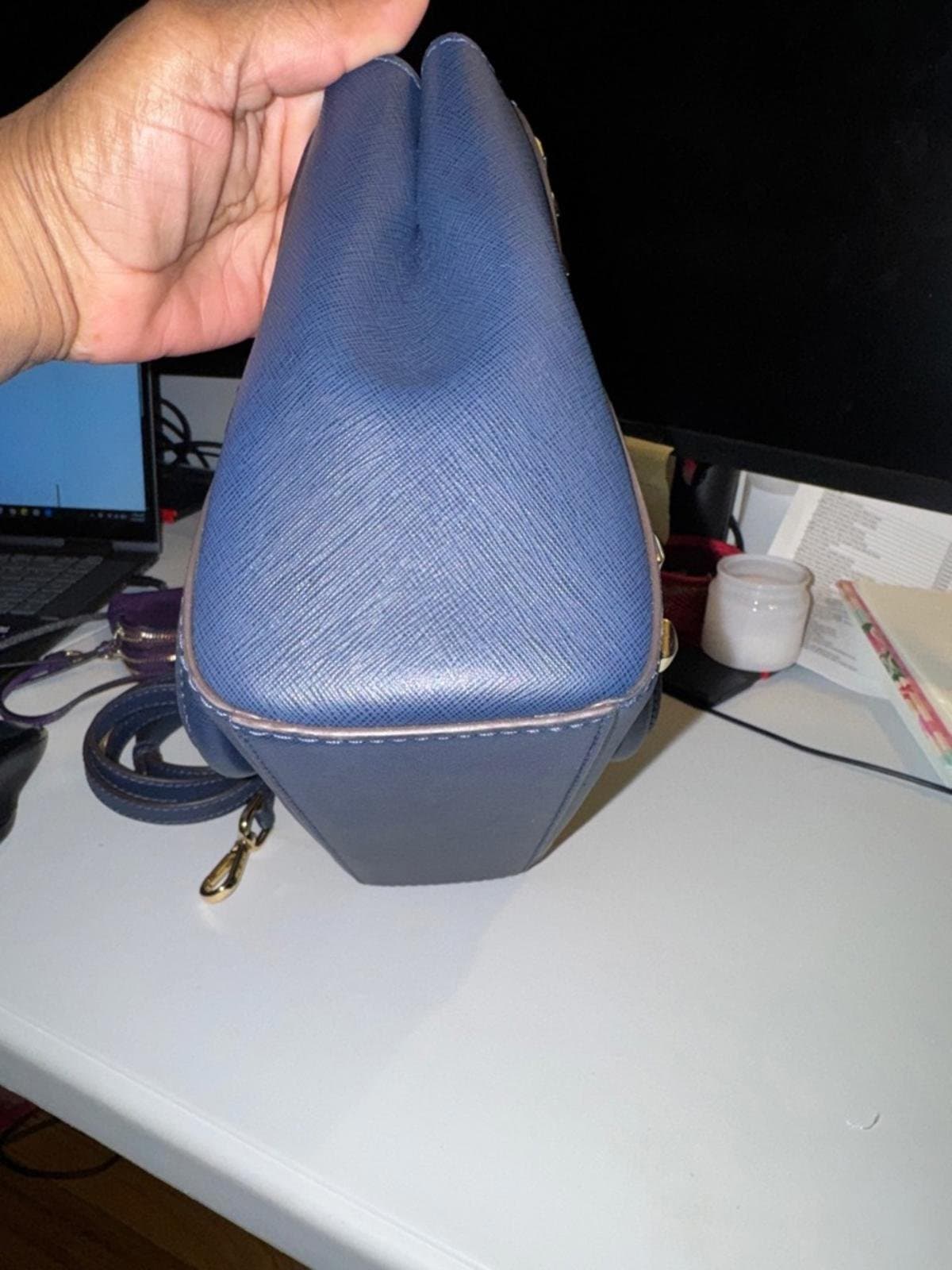 Michael Kors Black Mini Satchel with Gold Studs - Thumbnail 11