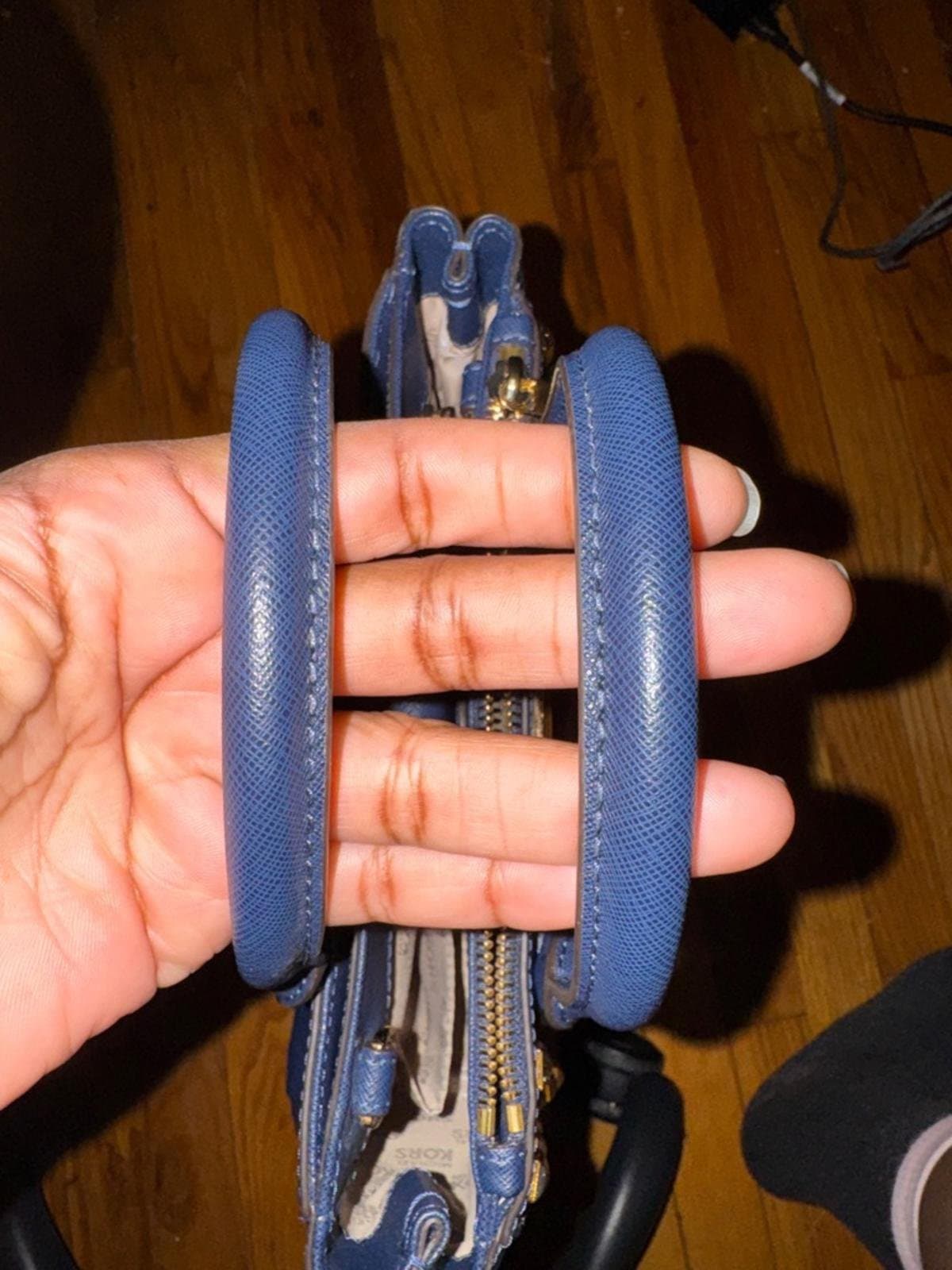 Michael Kors Black Mini Satchel with Gold Studs - Thumbnail 12