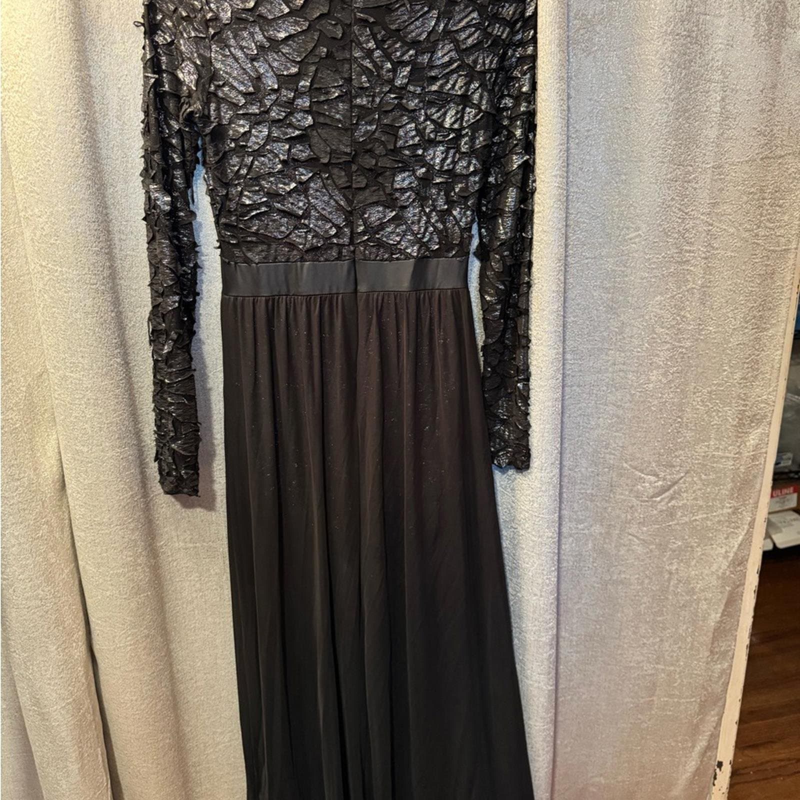 Auditions Black Textured Long Sleeve Jumpsuit - Thumbnail 5