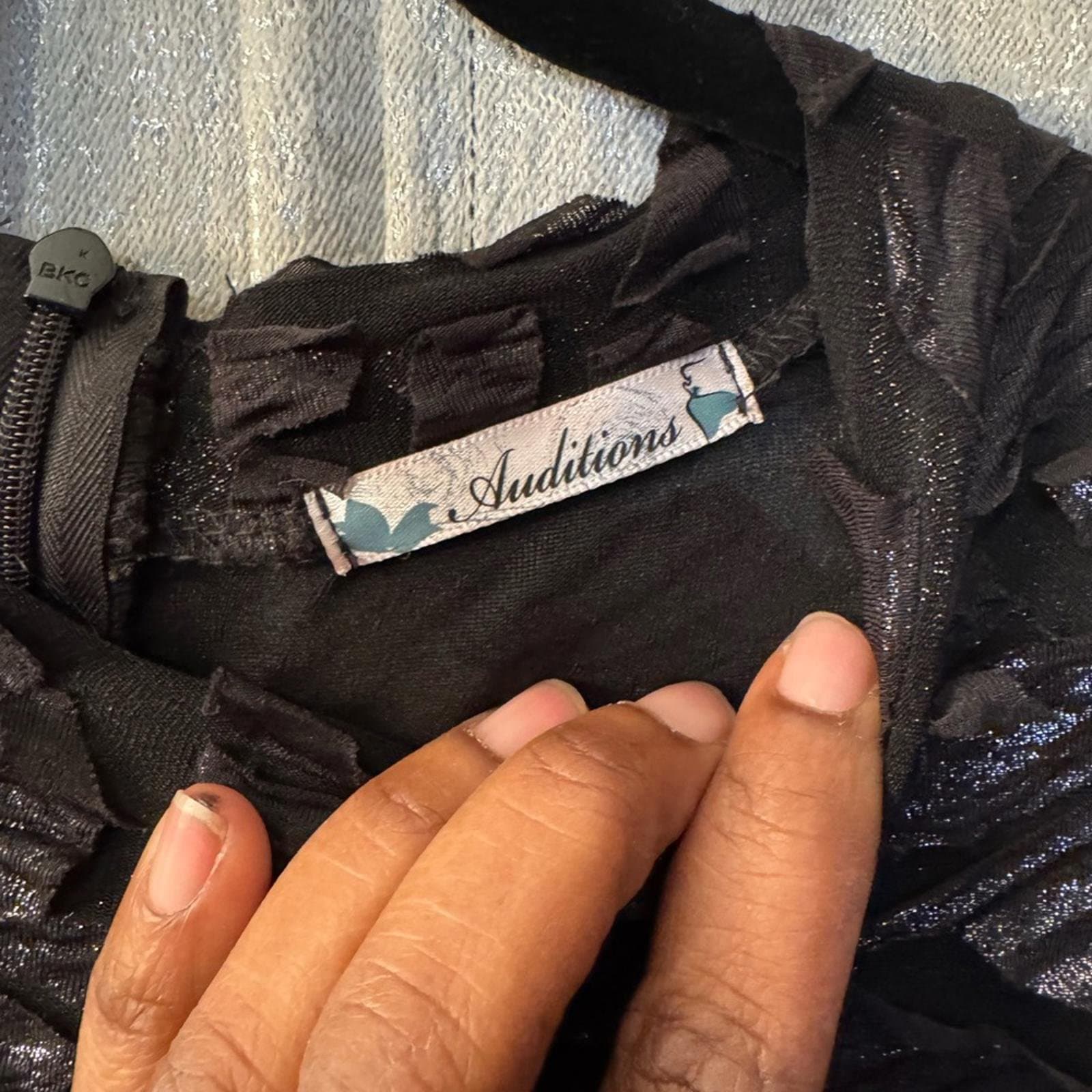 Auditions Black Textured Long Sleeve Jumpsuit - Thumbnail 4