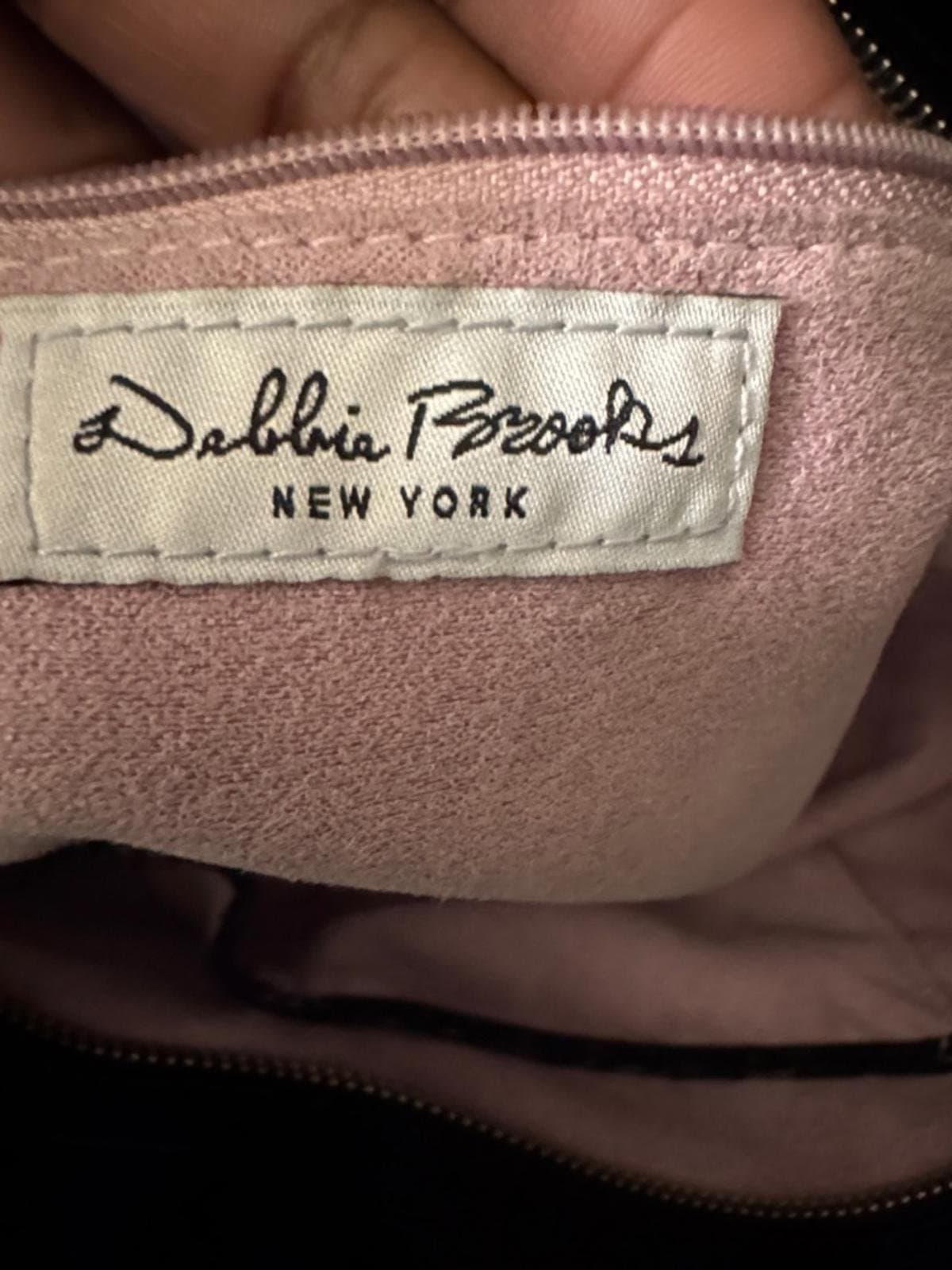 Black Embossed Tote with Yellow Floral Accent - Thumbnail 2